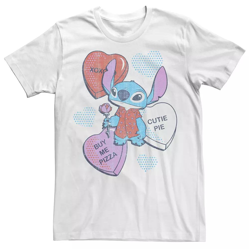 Disney's Lilo & Stitch Men's Valentine's Day Stitch Candy Hearts Tee,  Product Image
