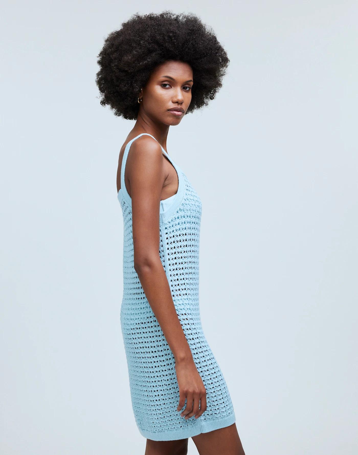 Crochet Cutaway Cover-Up Midi Dress Product Image