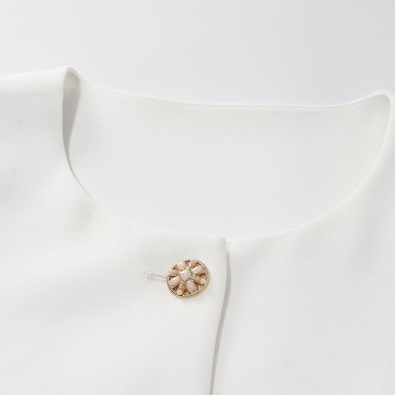 White Acetate Blazer And Shorts Two-Piece Suit Product Image