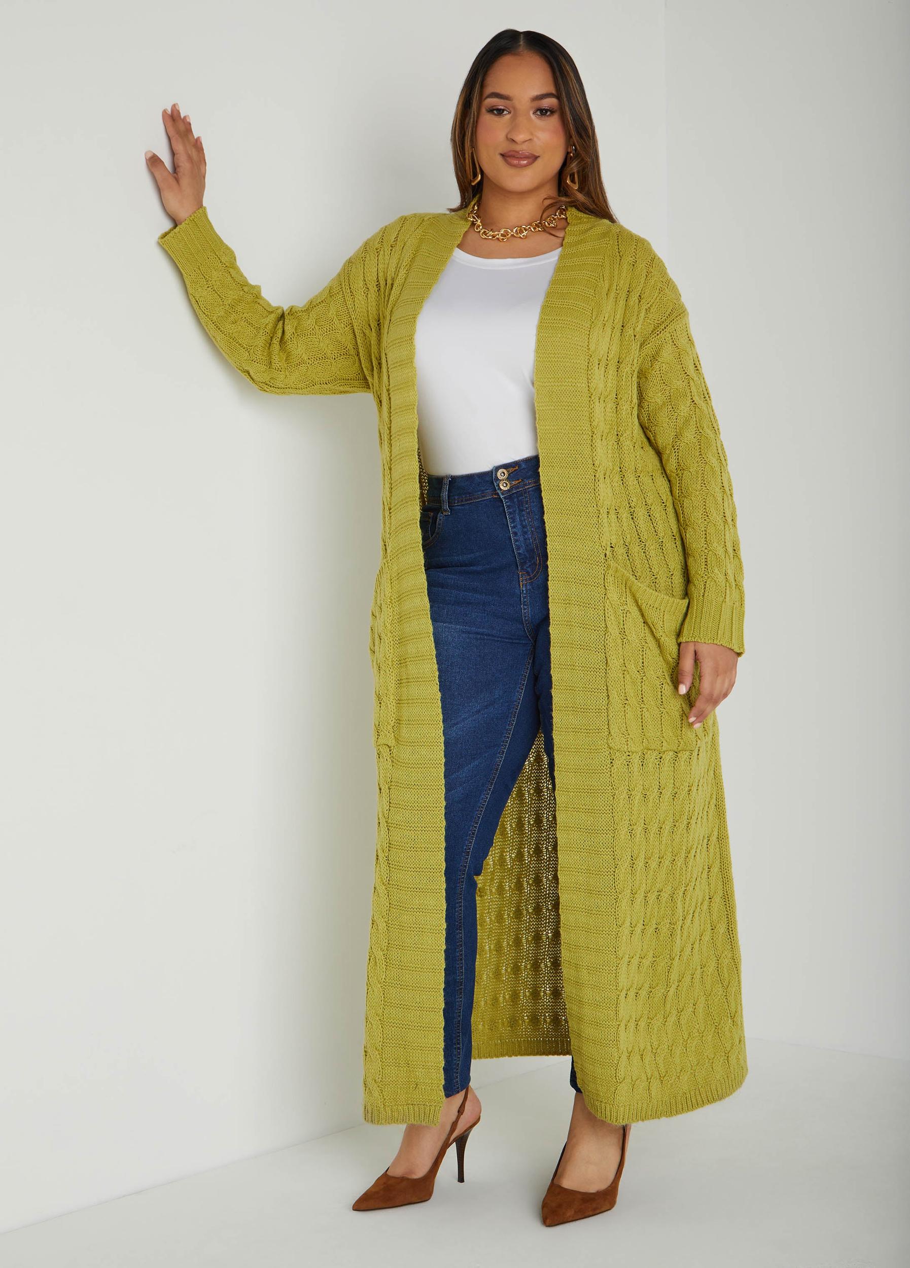 Pocketed Cable Knit Duster Product Image