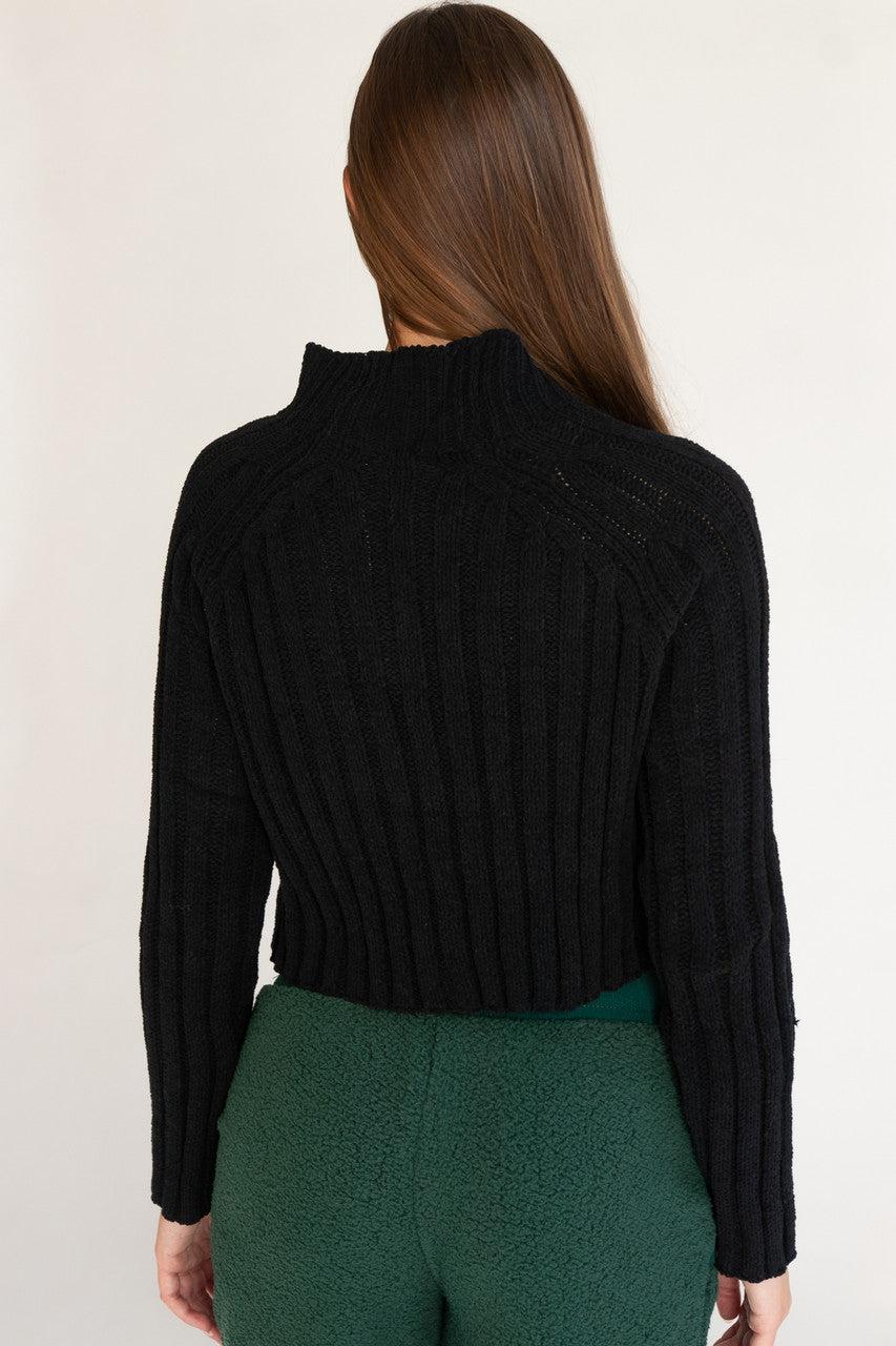 Black Funnel Neck Sweater Product Image