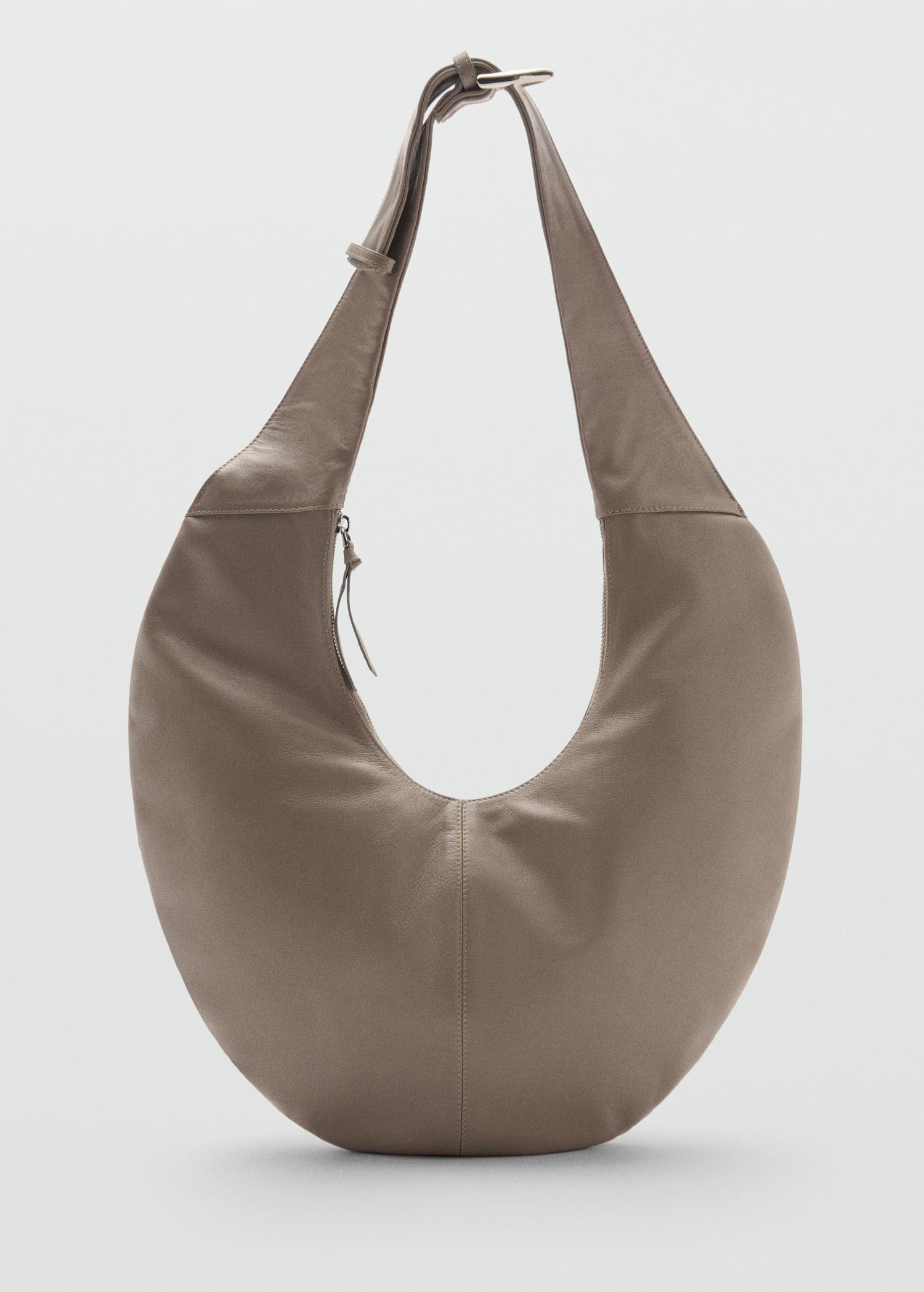 Half-moon leather bag - Women | MANGO USA Product Image