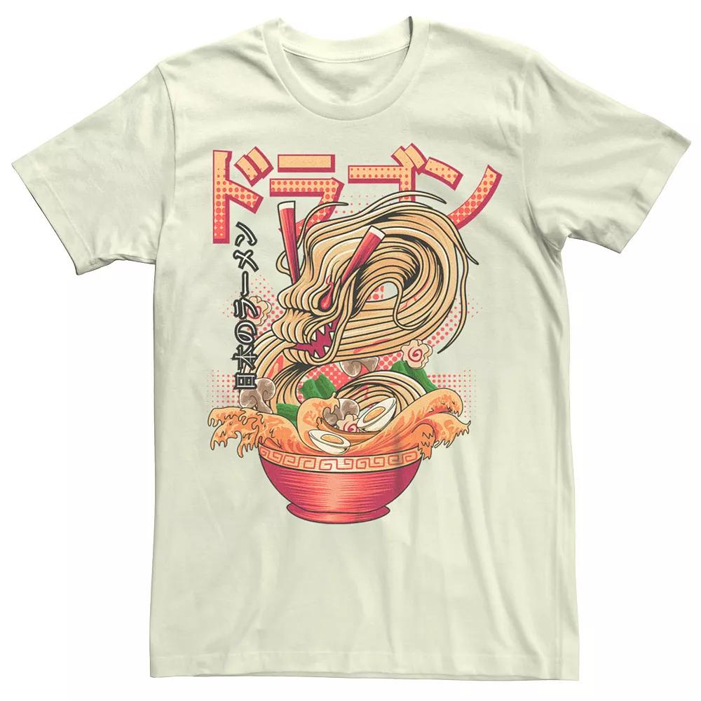 Men's Japanese Dragon Ramen Graphic Tee, Size: Medium, White Product Image