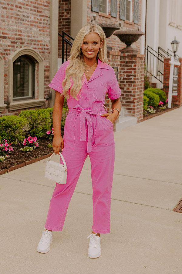 Capturing Memories Denim Jumpsuit in Violet Product Image