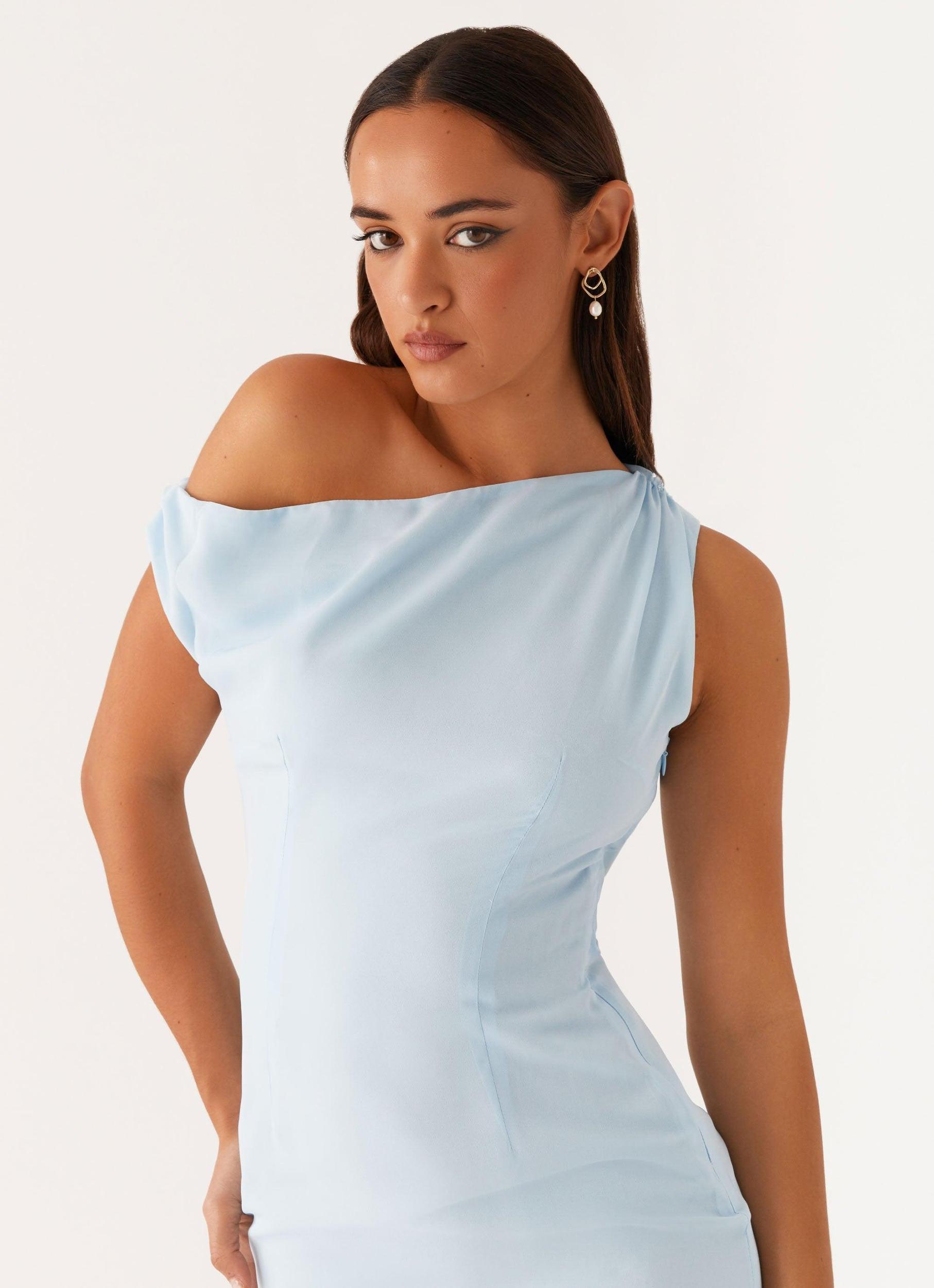 Dinner Date Maxi Dress - Blue Product Image