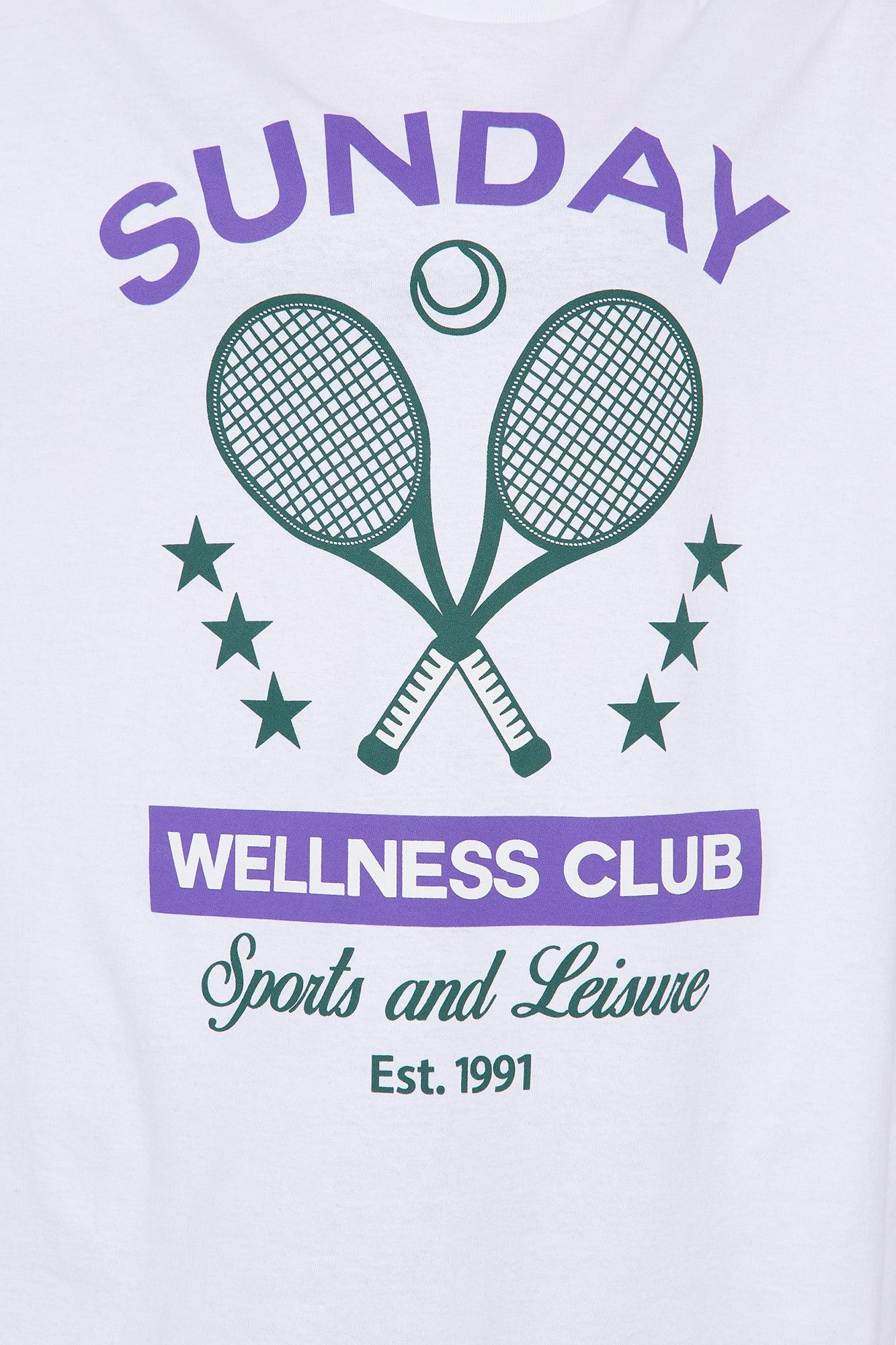 Sunday Wellness Club Tee - White Product Image