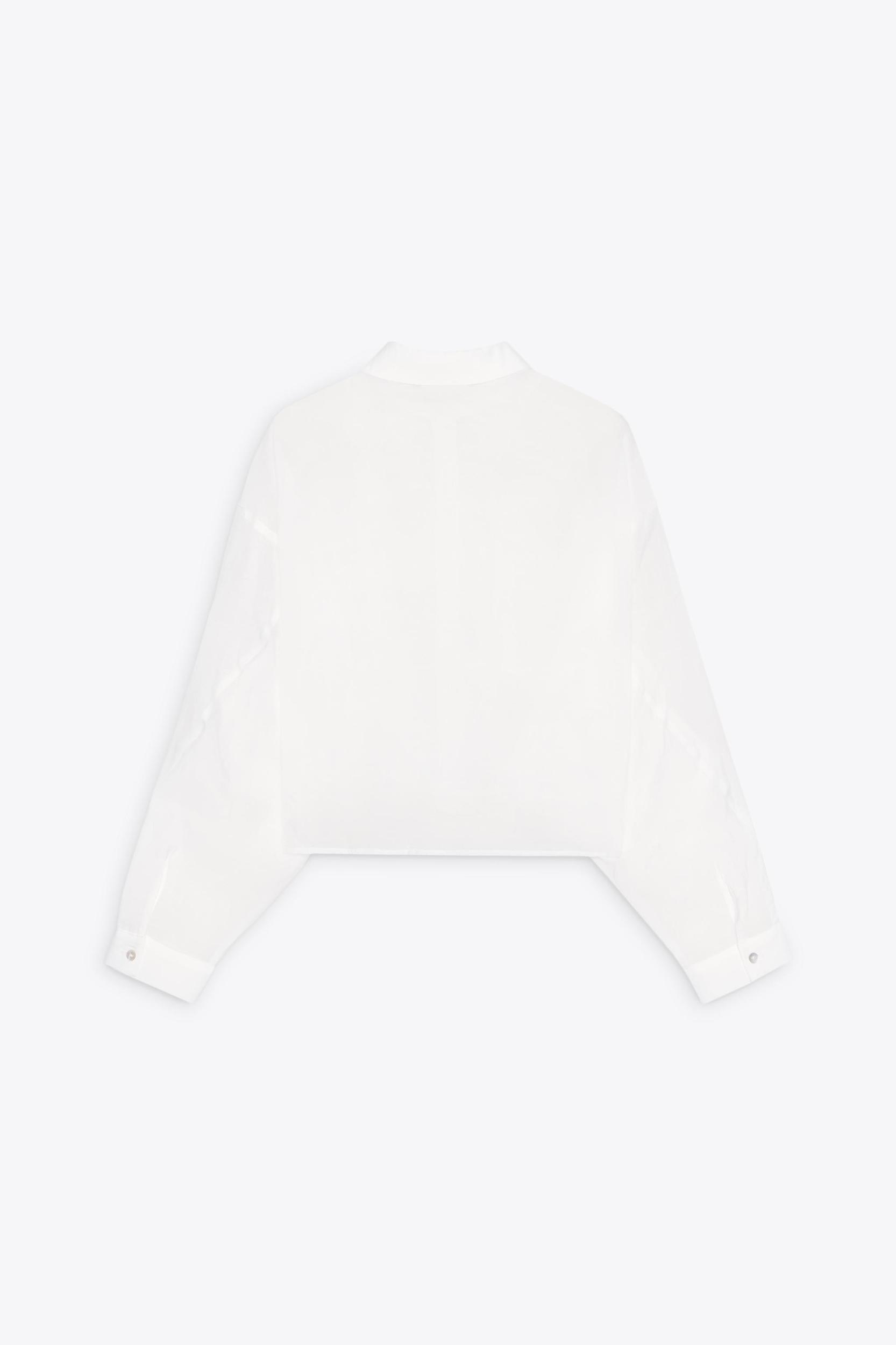 SEMI-SHEER RUFFLED CROP TOP Product Image