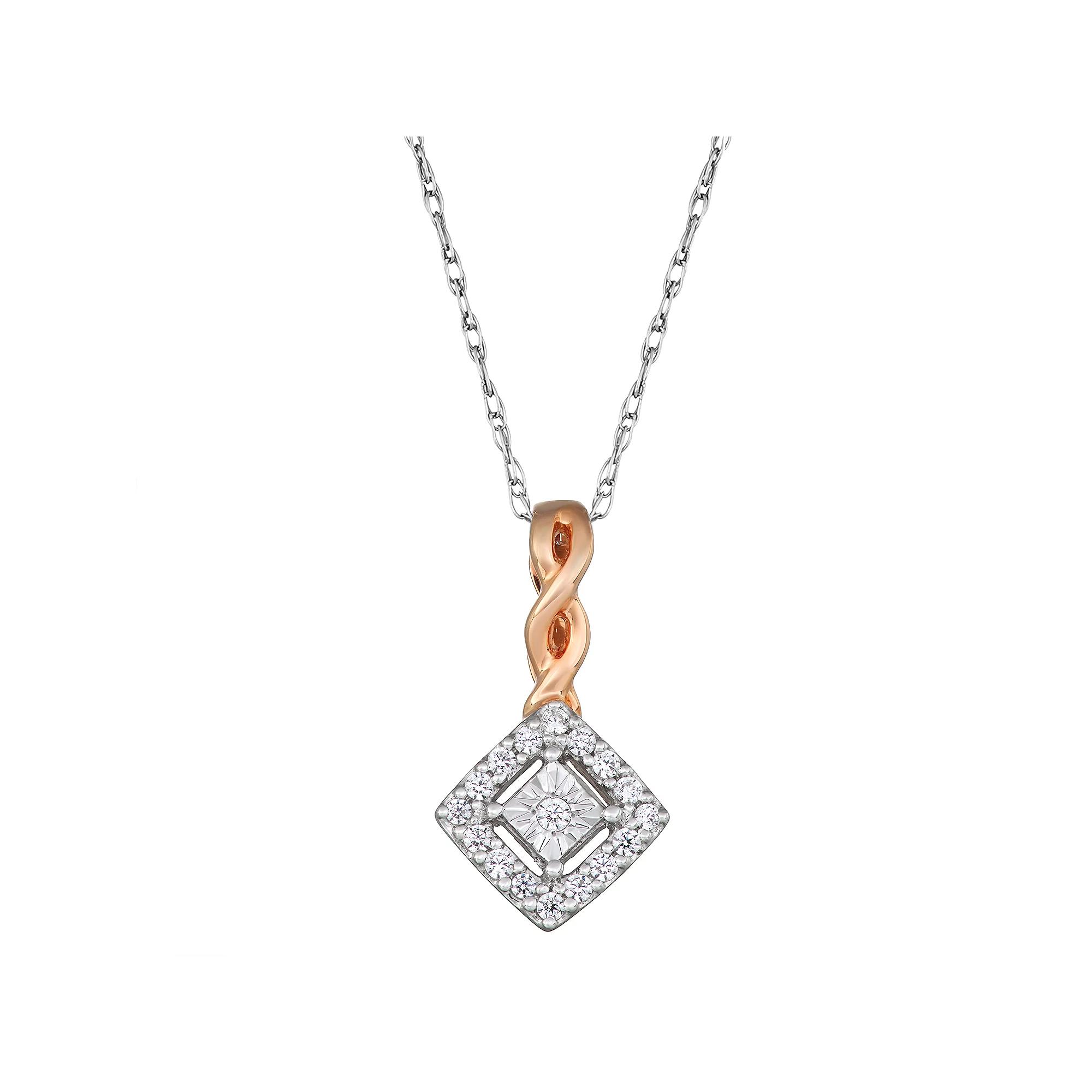 10k Rose Gold 1/6 Carat T.W. Diamond Infinity Pendant Necklace, Women's, Size: 18", 10k Pink Product Image