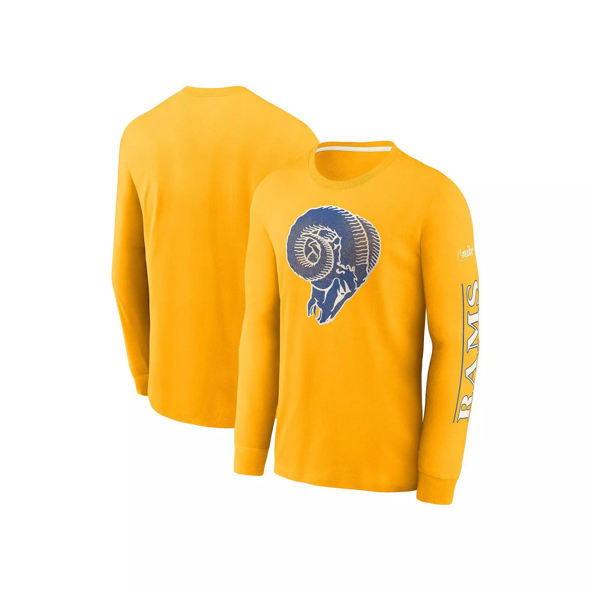 Men's Nike Gold Los Angeles Rams Fashion Long Sleeve T-Shirt,  Product Image