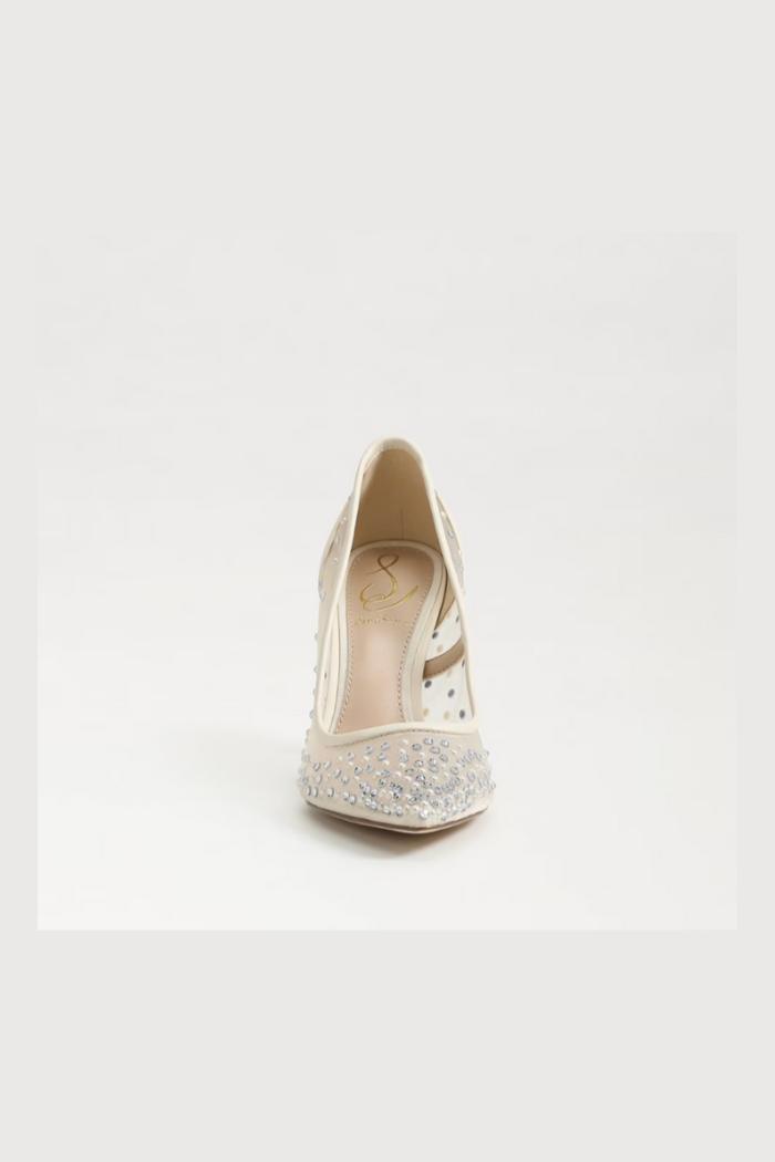 Hazel Mesh Pointed Toe Pump - Ivory Product Image