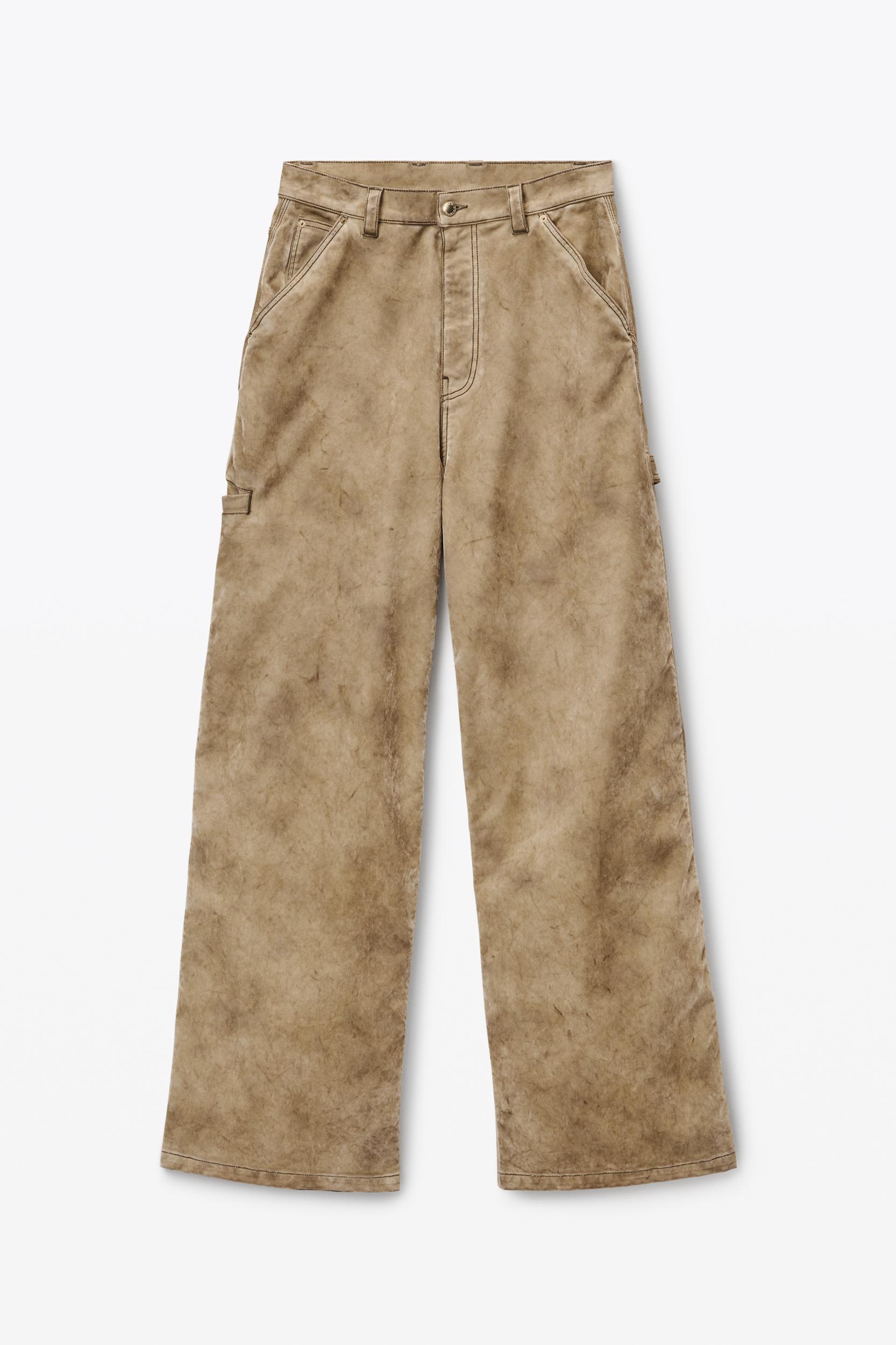 Rounded Carpenter Jeans With Weathered Flocking Product Image
