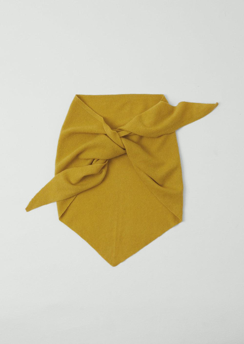 Wool Cashmere Large Bandana | Yellow Moss Product Image