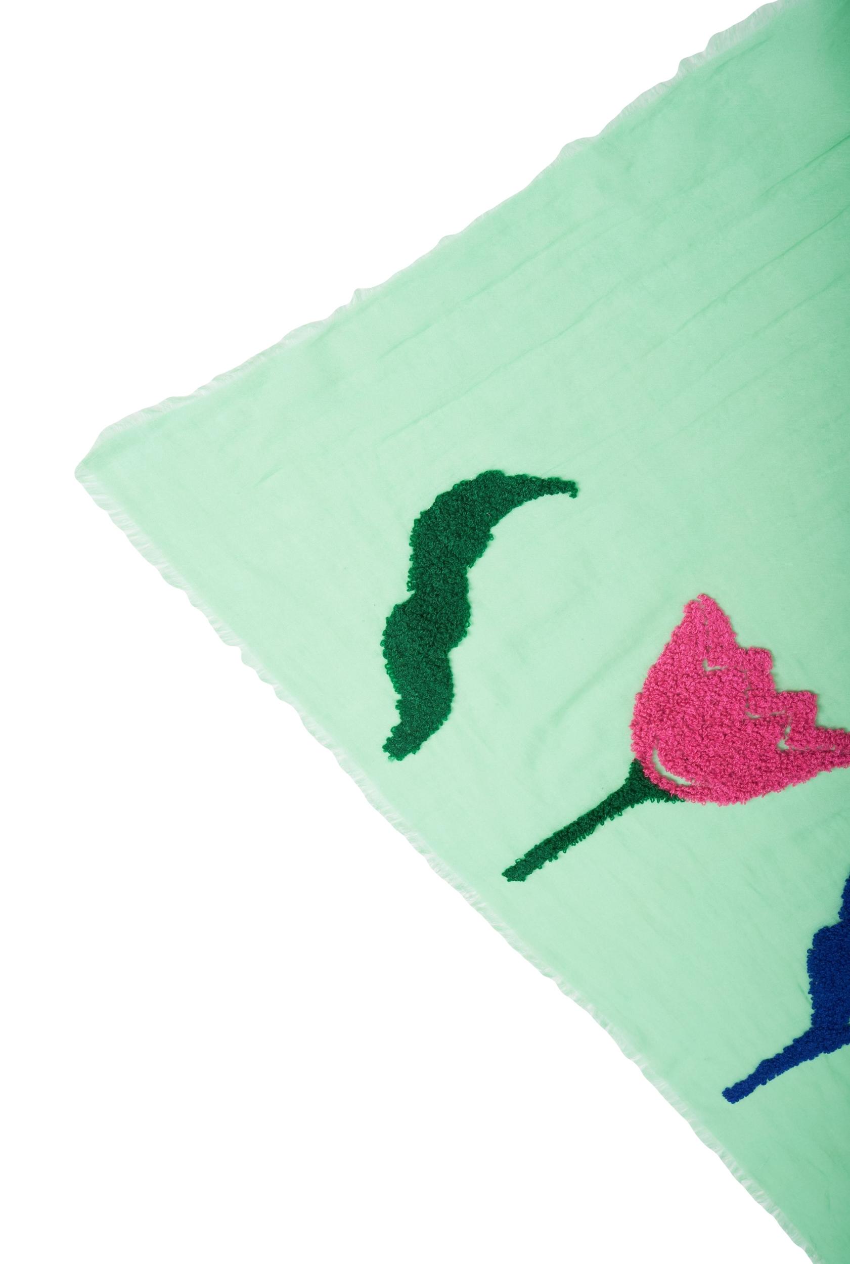 Scarf with flower embroidery Product Image