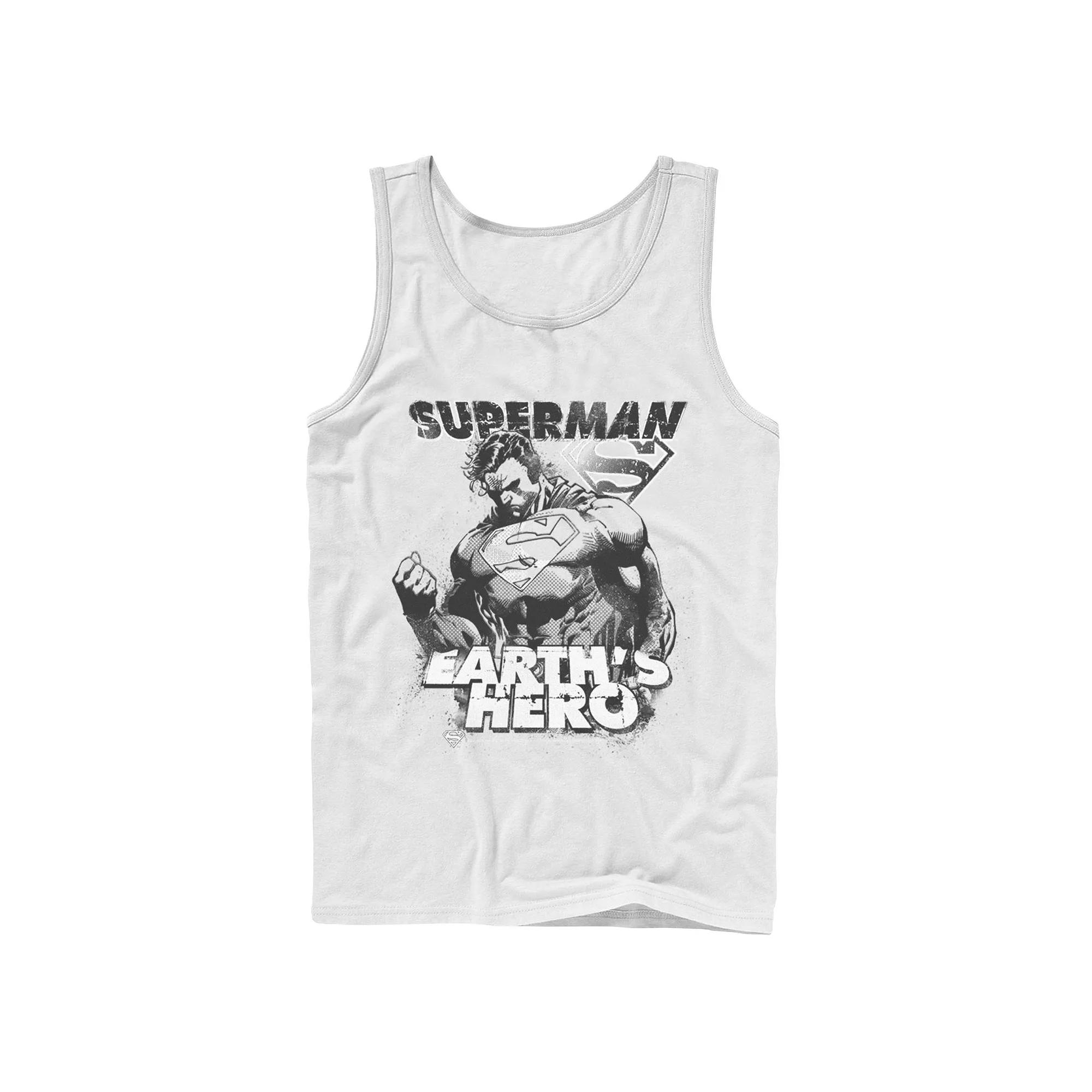 Men's DC Comics Superman Earth's Hero Sketched Poster Tank Top,  Product Image