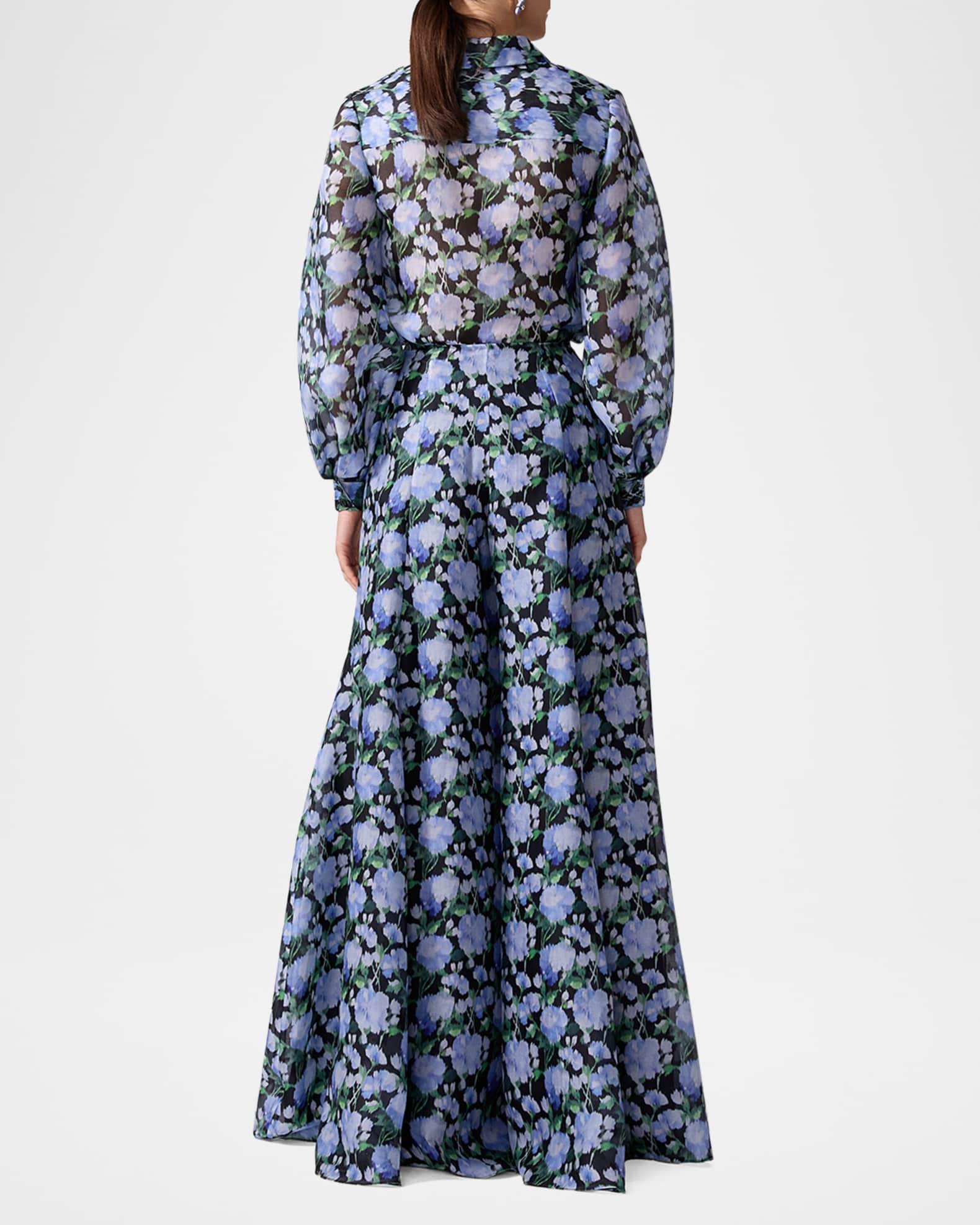 Floral Silk Palazzo Pants Product Image