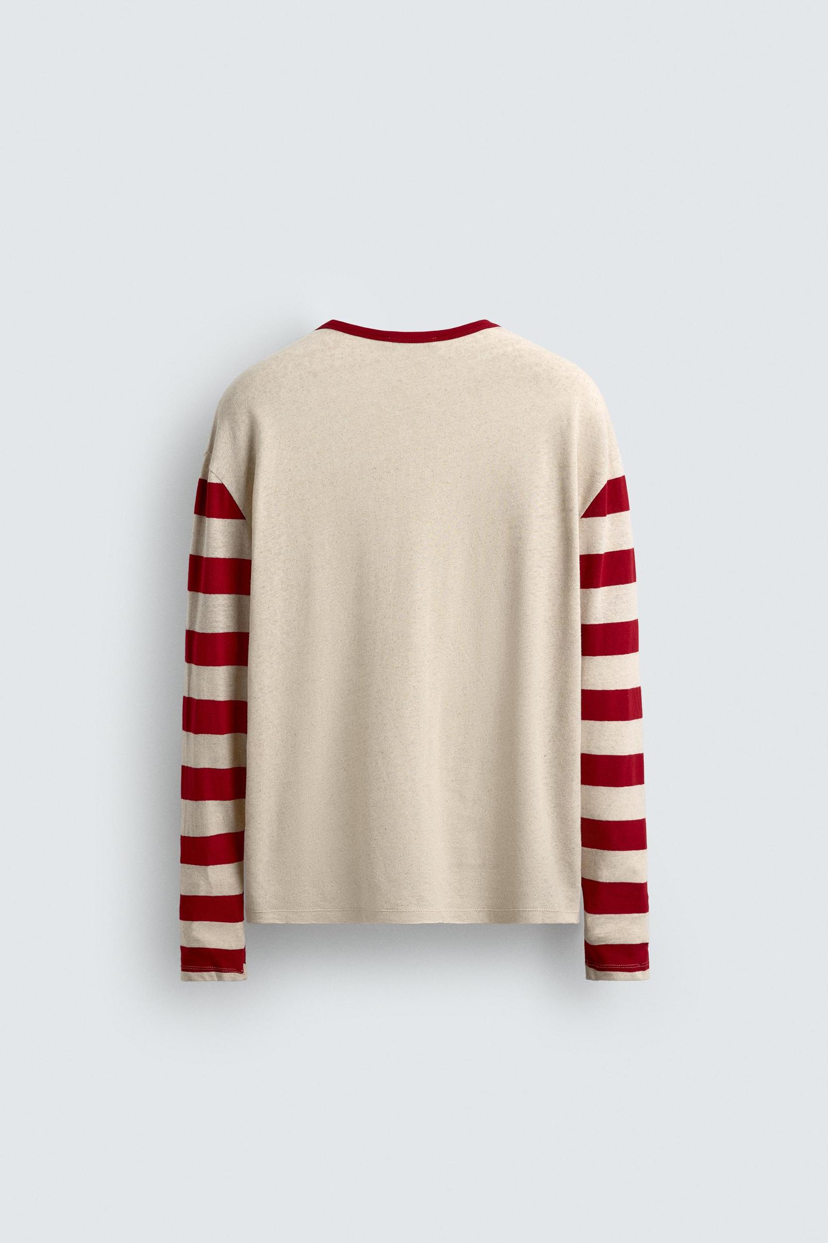 STRIPED COMBINATION T-SHIRT Product Image
