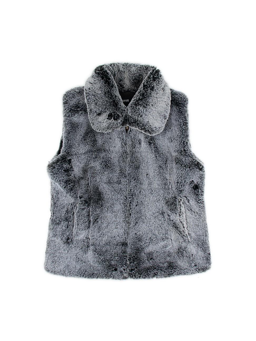 Womens Faux Fur Zip-Up Vest Product Image