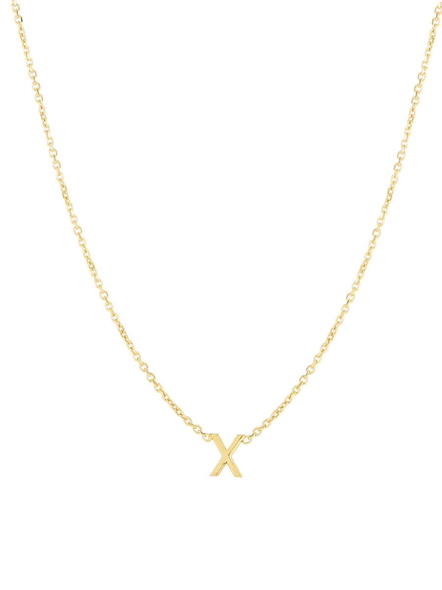Womens 14K Yellow Gold Initial Pendant Necklace Product Image