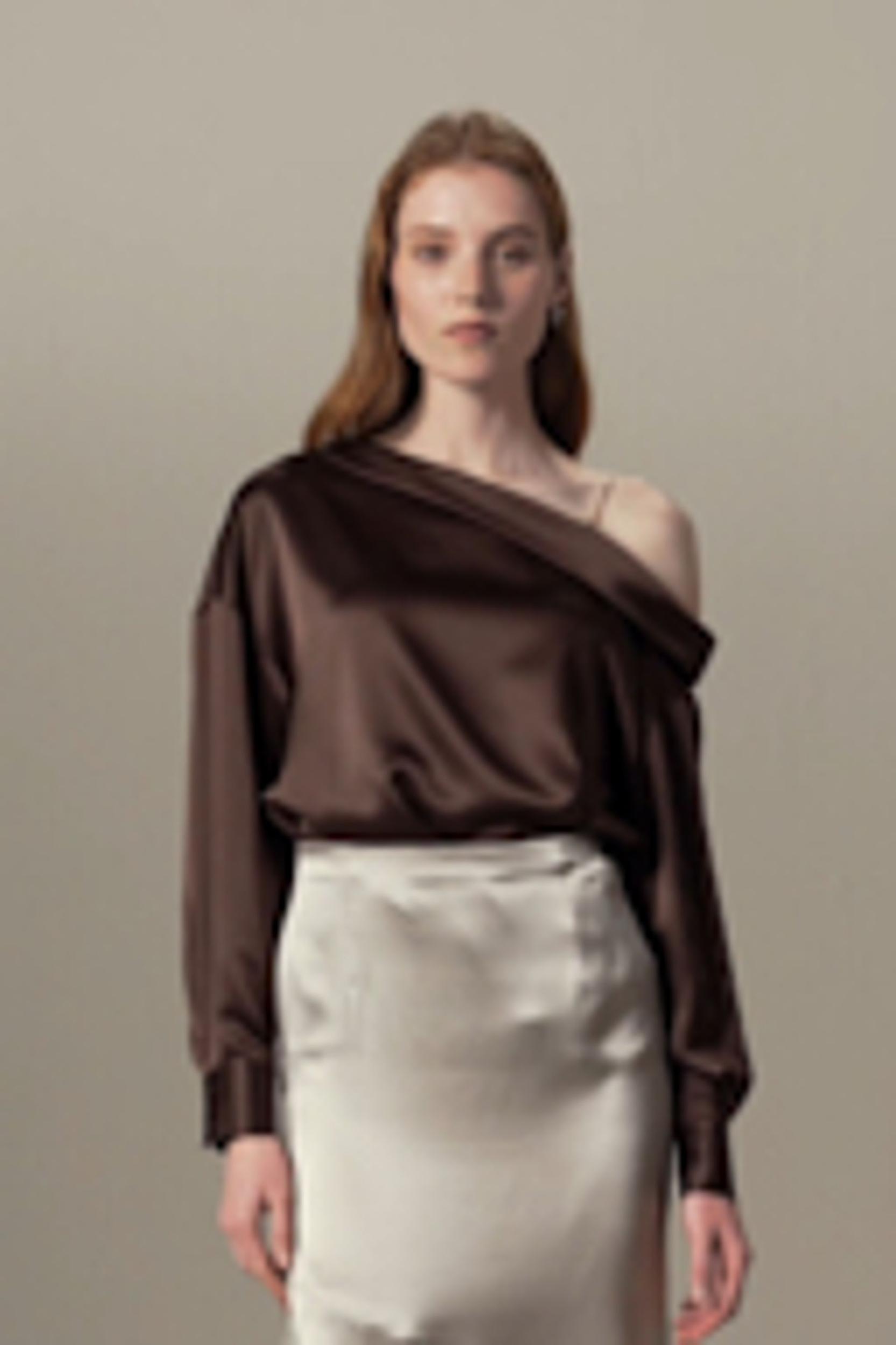 Silk Chic One-Shoulder Top Product Image