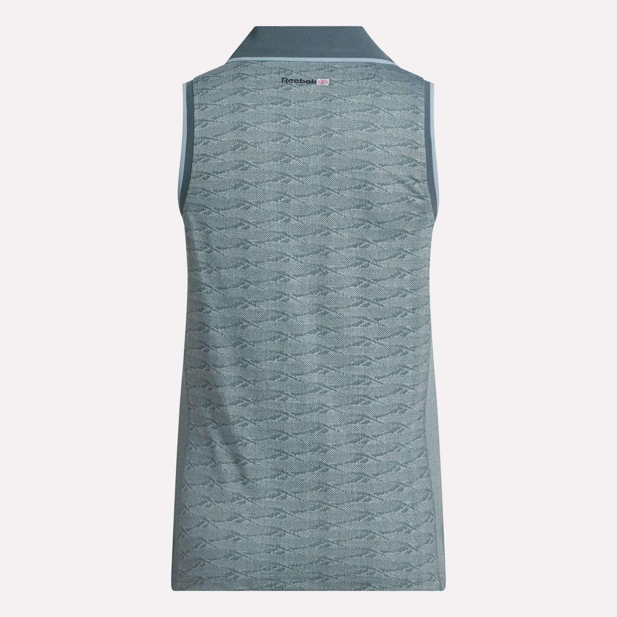 Women's Sleeveless Tonal Vector Jacquard Golf Polo Shirt Female Product Image