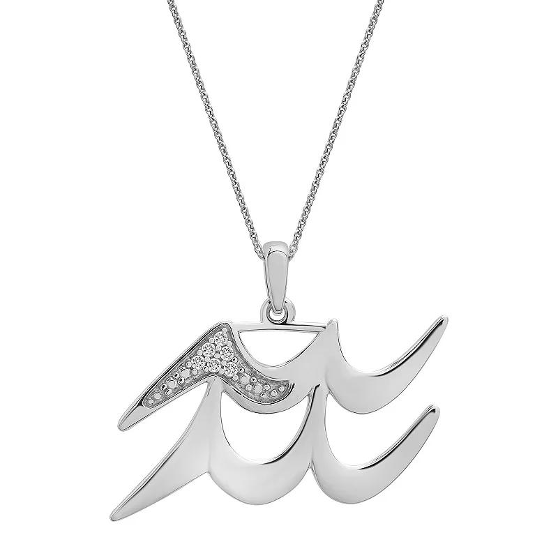 Sterling Silver Diamond Accent Zodiac Sign Pendant Necklace, Women's, Size: 18", Aries Product Image