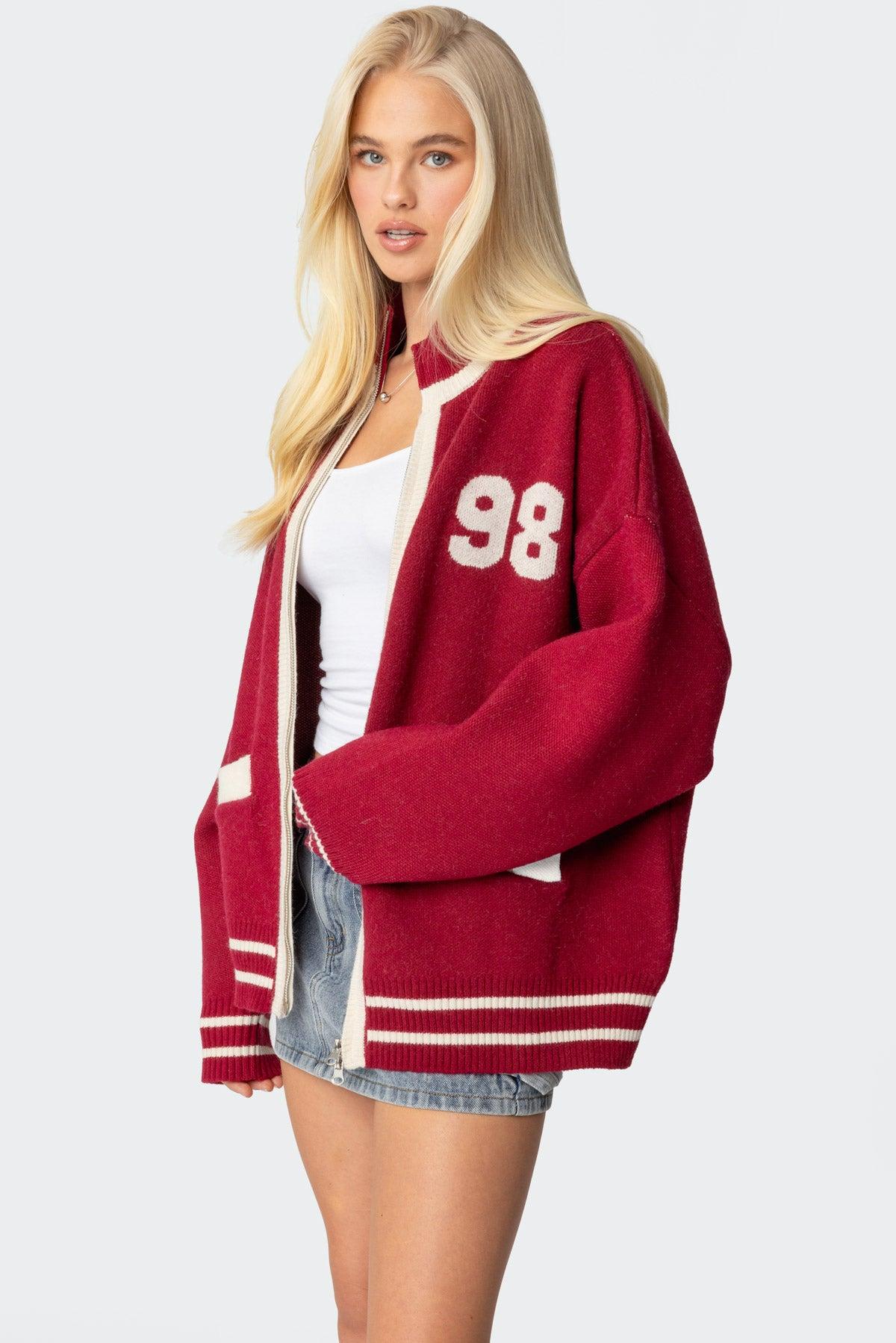 98 Varsity Zip Up Sweater Product Image