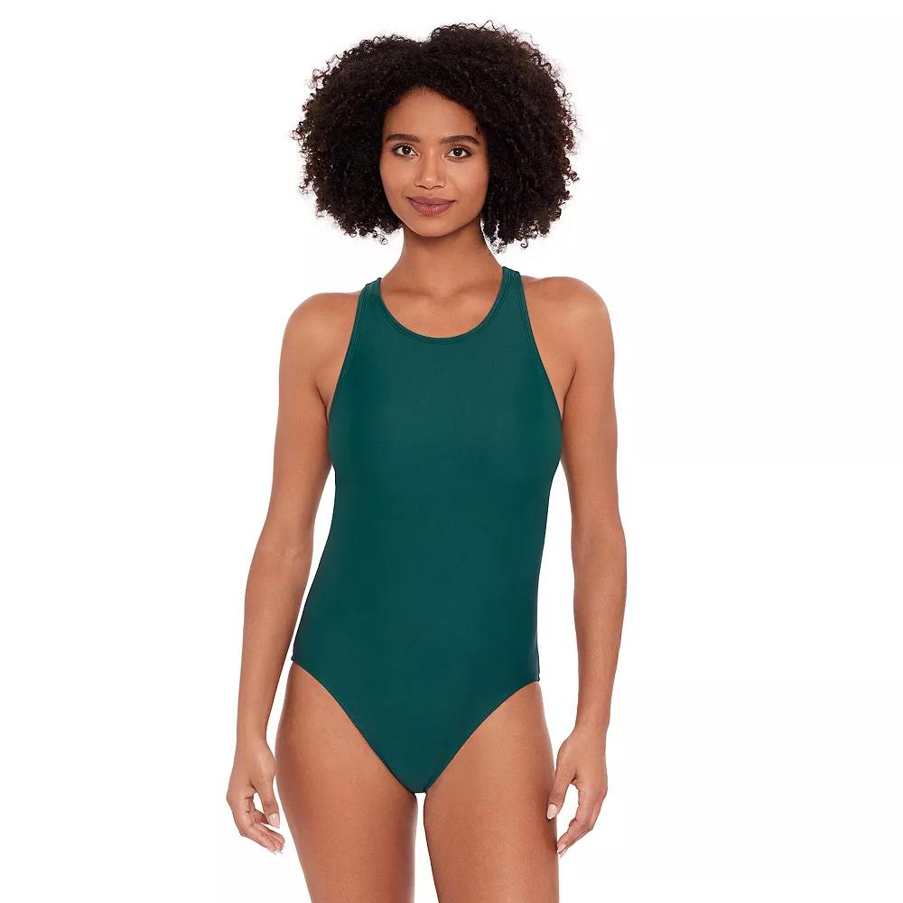 Women's Eco Beach Highneck One-Piece Swimsuit,  Product Image