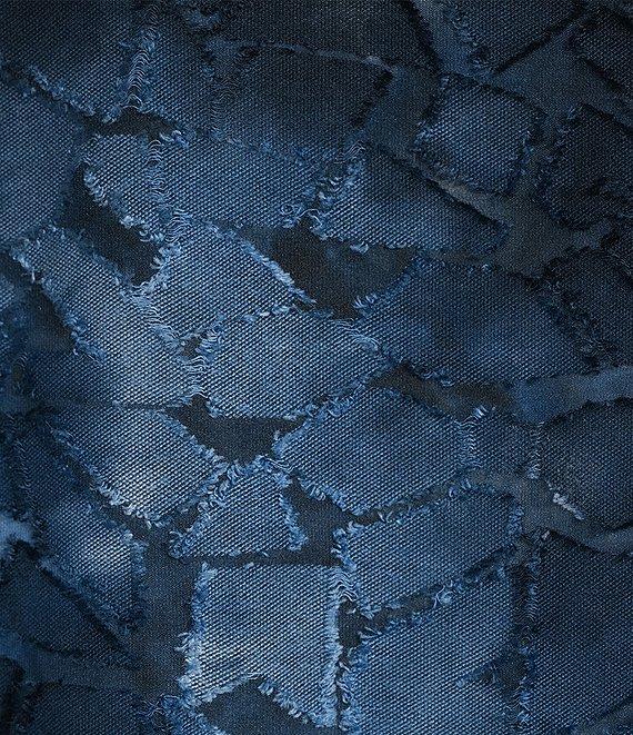 Calessa Round Neck Short Sleeve Tie Die Burnout Top Product Image