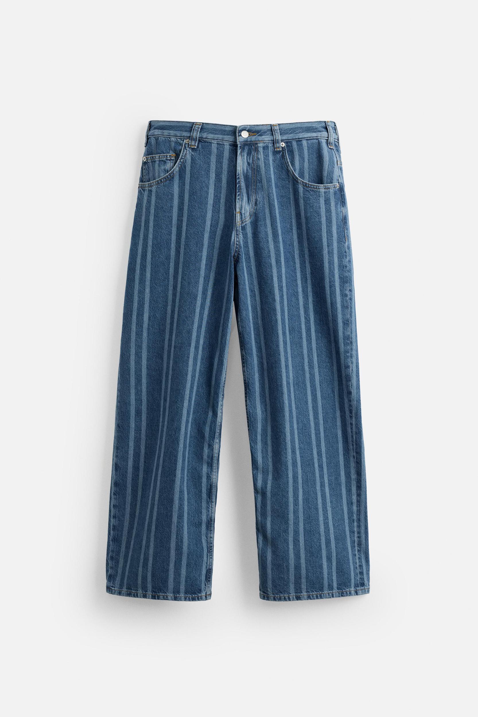 STRIPED RELAXED FIT JEANS Product Image