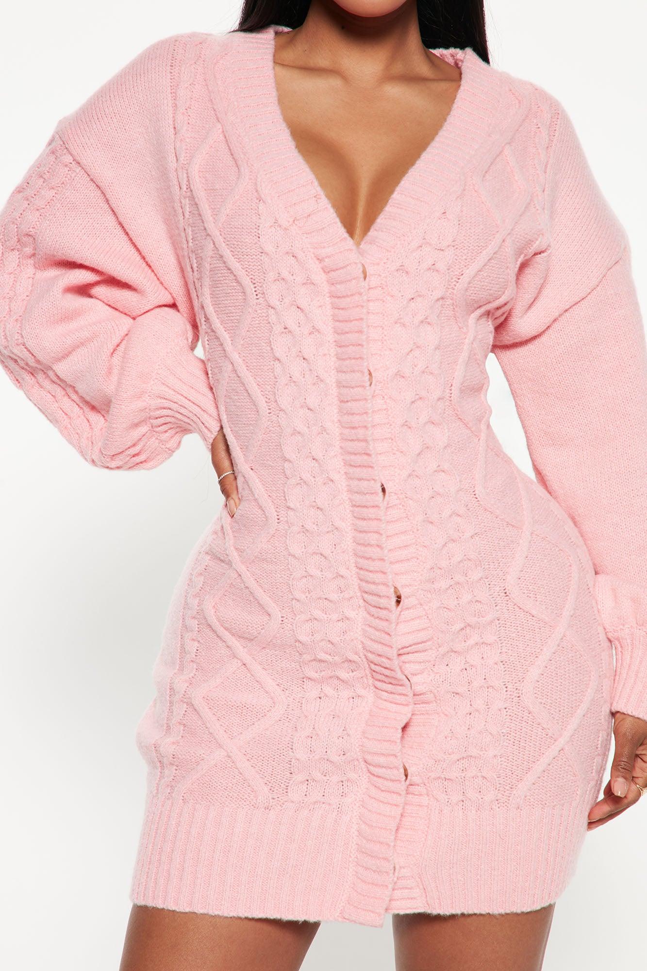 Julie Sweater Mini Dress - Pink Female Product Image