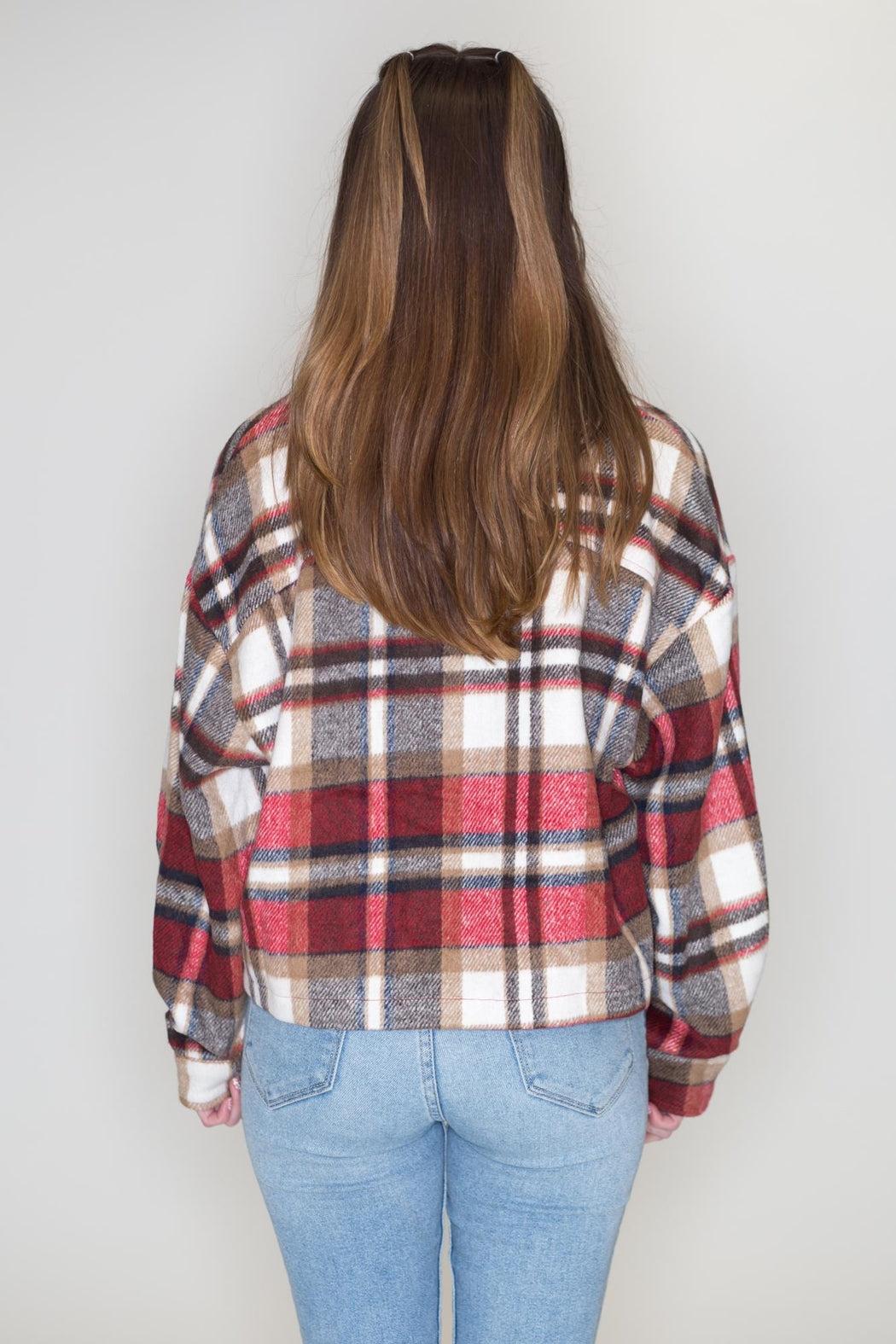 Cropped Plaid Jacket Product Image