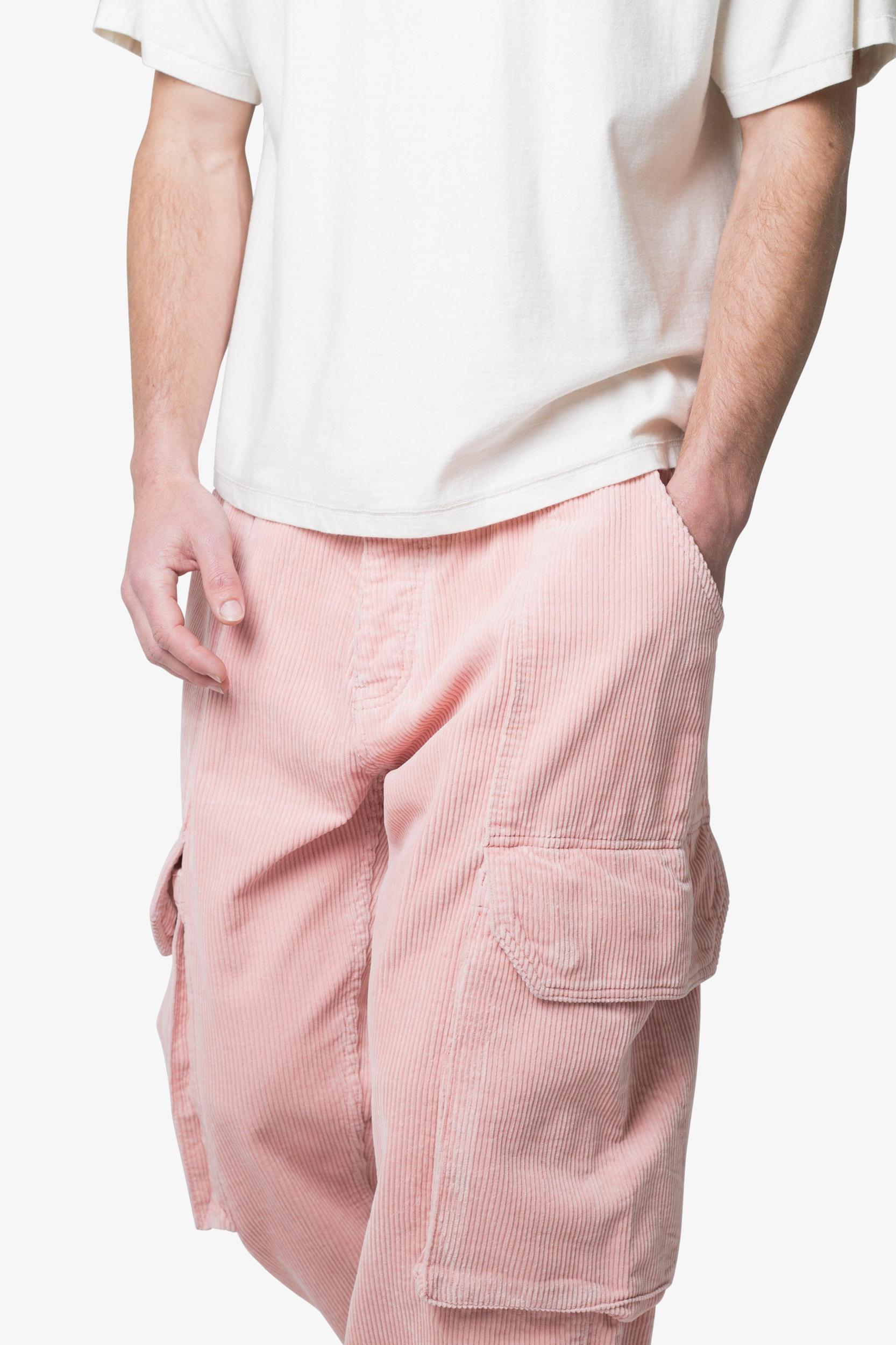 Ultra Baggy Corduroy Cargo Pants - Pink Product Image