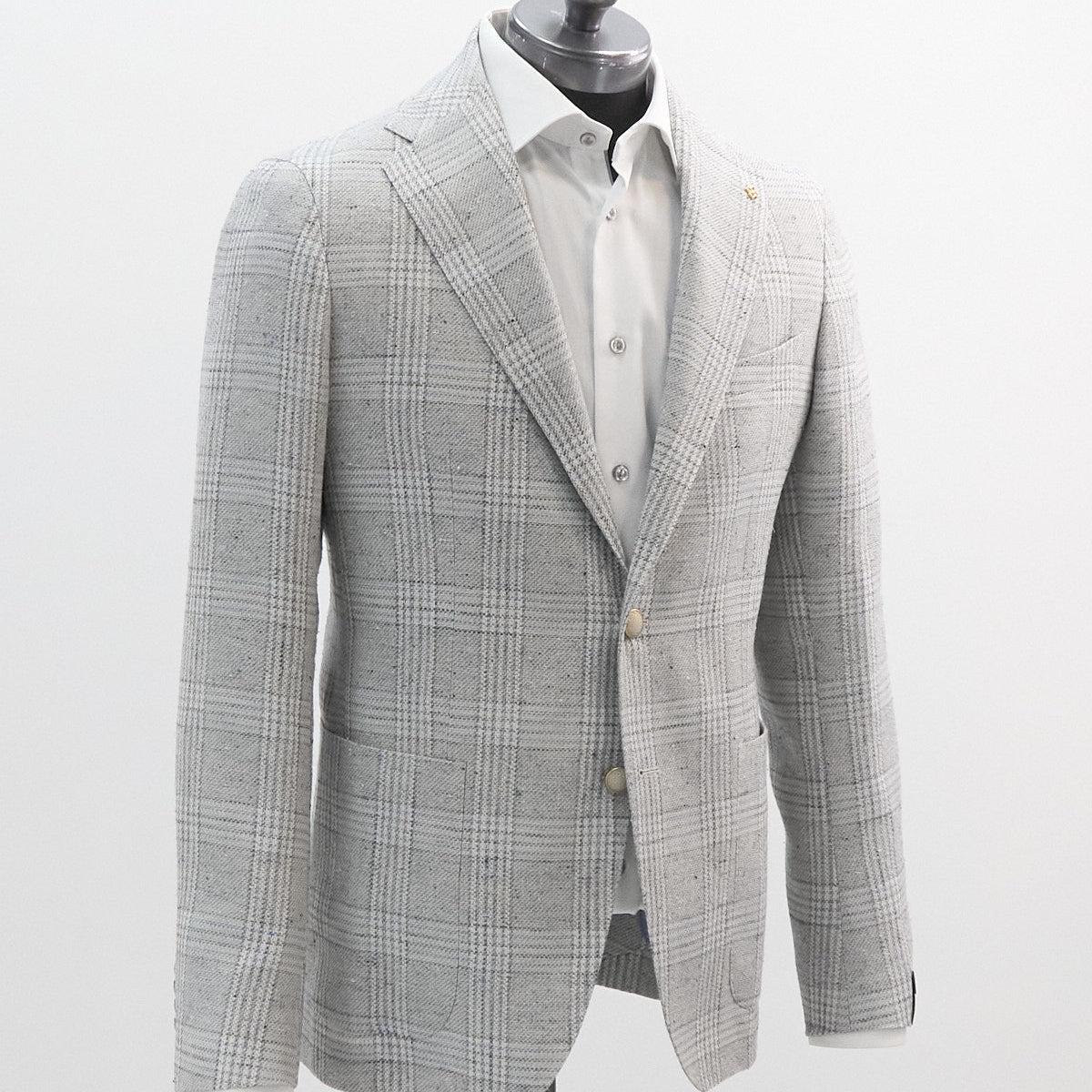 Tagliatore Light Grey Plaid Blazer Product Image
