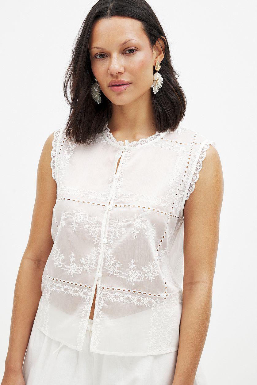 Embroidered Lace Vest Product Image