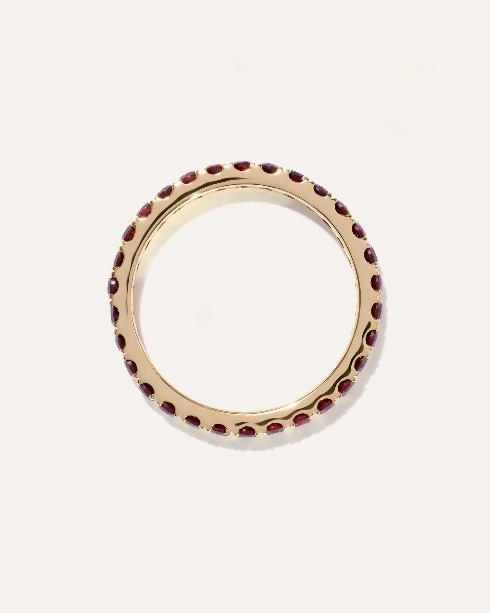 Quince | Women's 14K Gold Gemstone Pave Eternity Band Rings Product Image