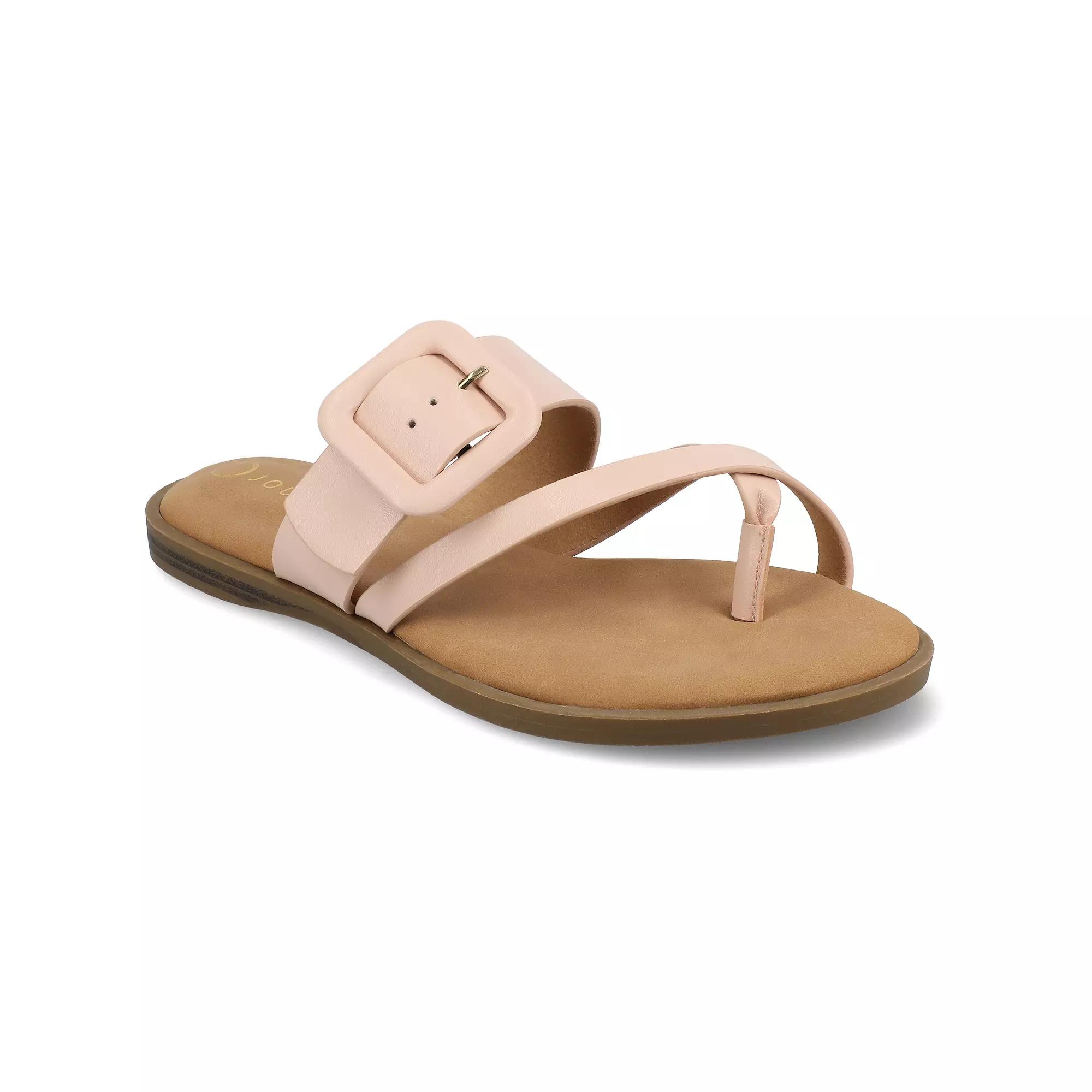 Journee Layra Women's Slip-On Toe Post Flat Sandals,  Product Image