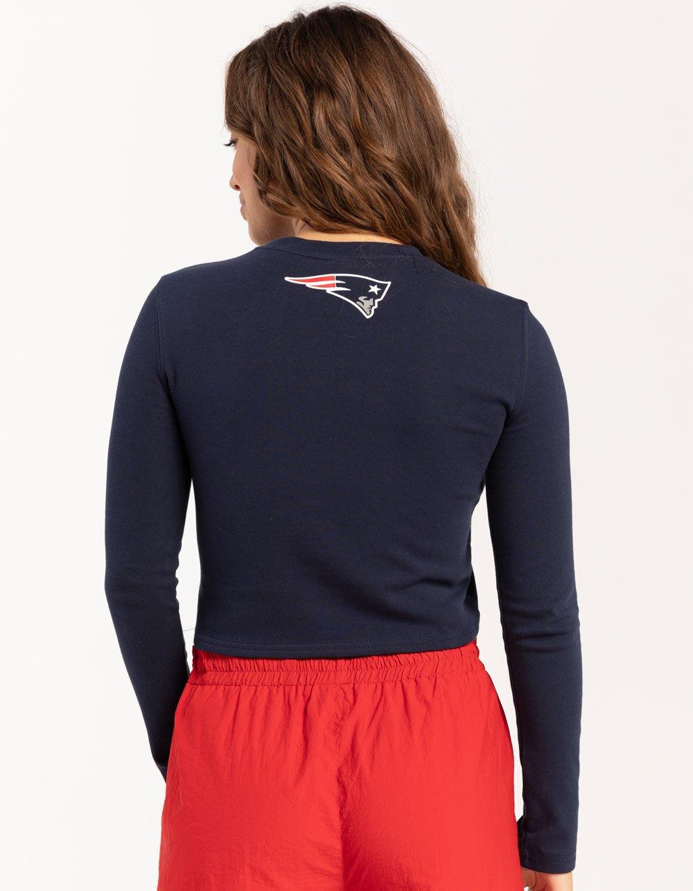 NFL New England Patriots Womens Long Sleeve Baby Tee - NAVY Product Image