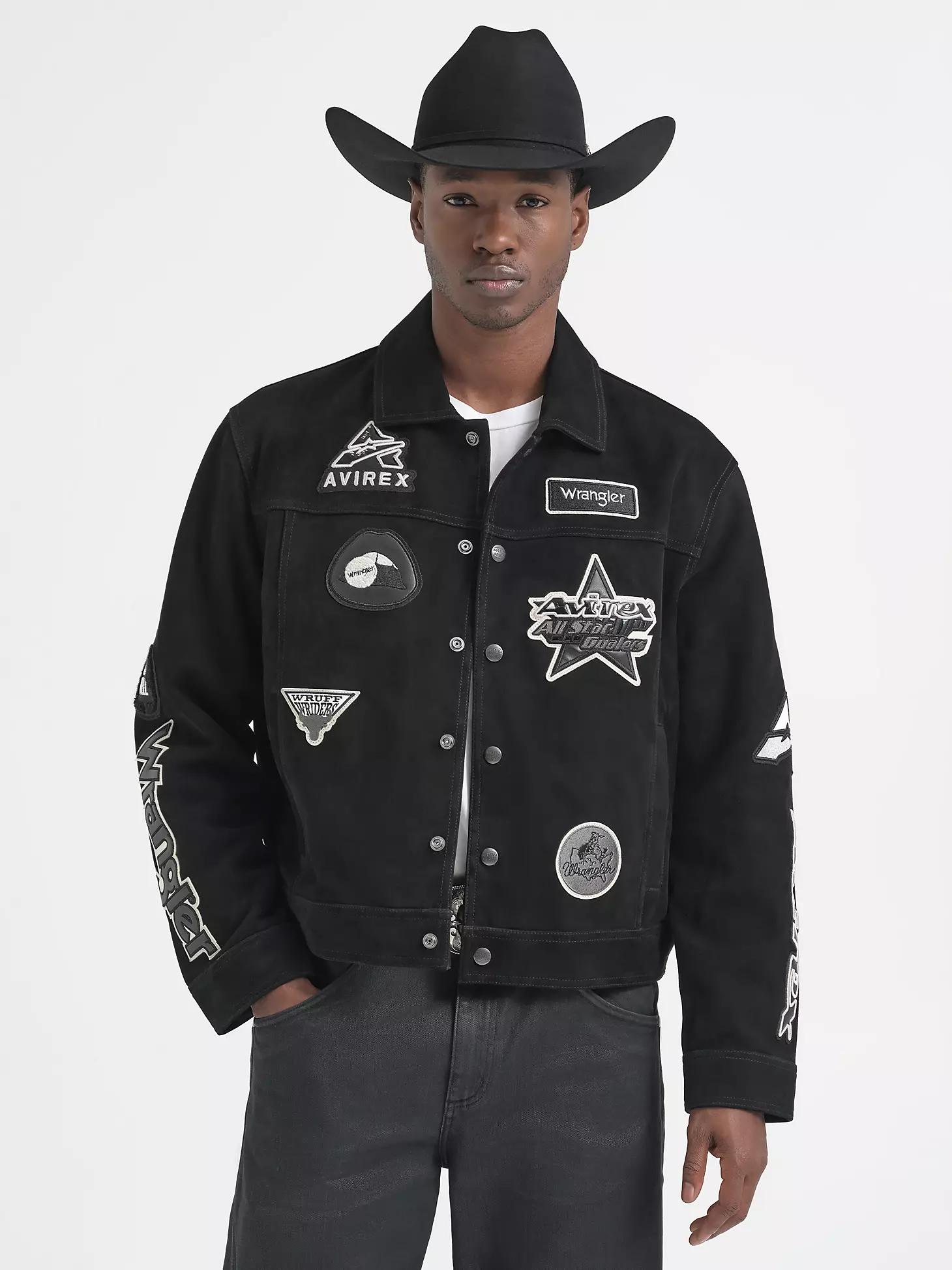 Wrangler x AVIREX Suede Trucker Jacket | Men's JACKETS & OUTERWEAR | Wrangler® Product Image