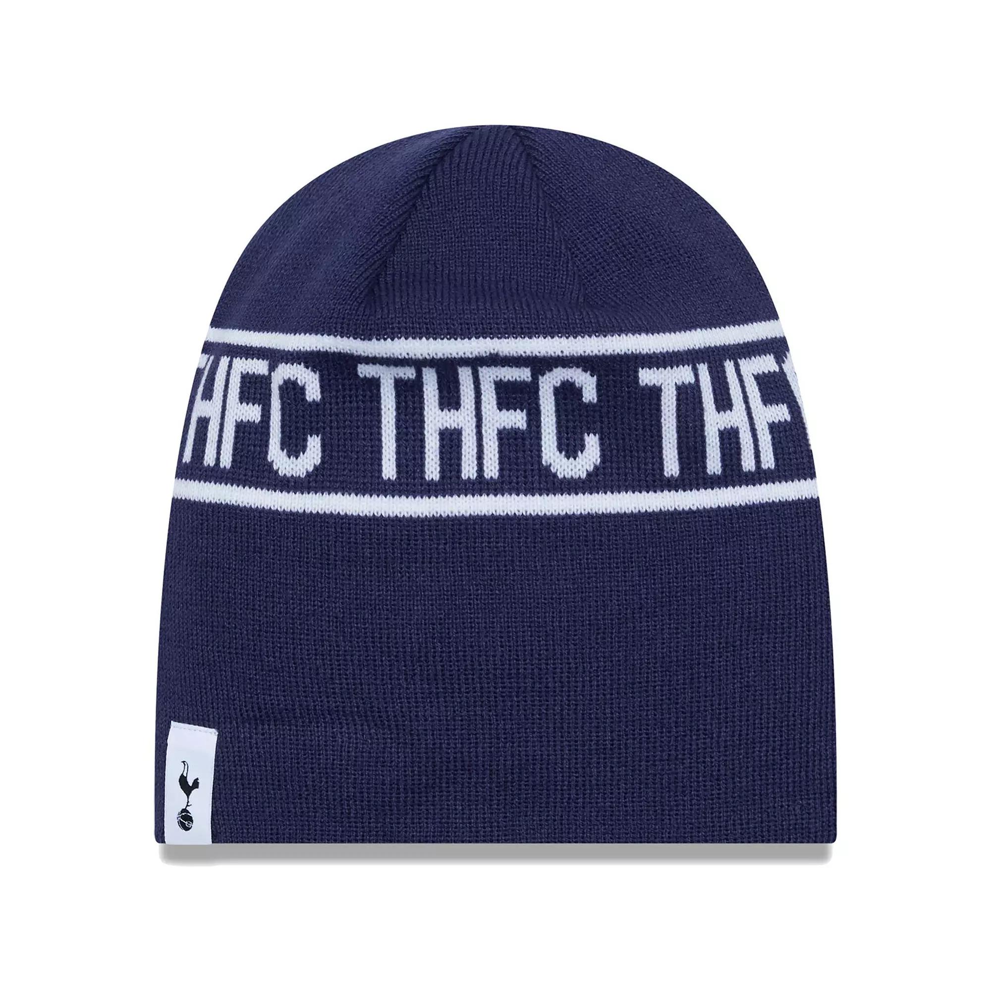 Men's New Era Navy Tottenham Hotspur Wordmark Skull Knit Hat, Tot Blue Product Image