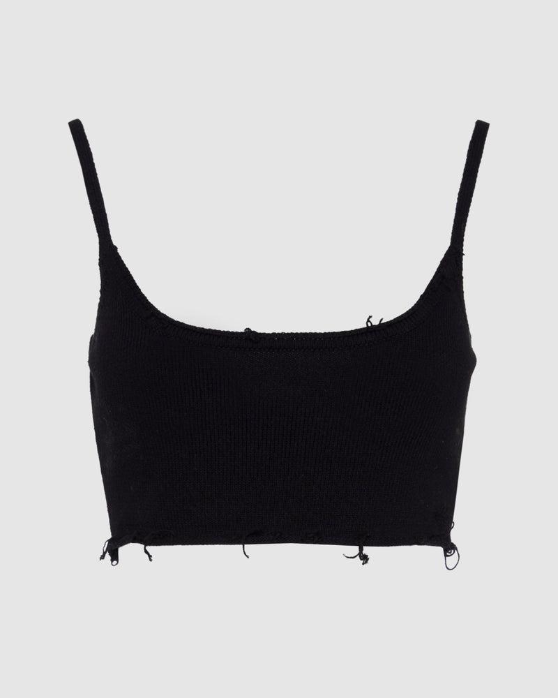 Distressed Knit Cropped Tank Product Image