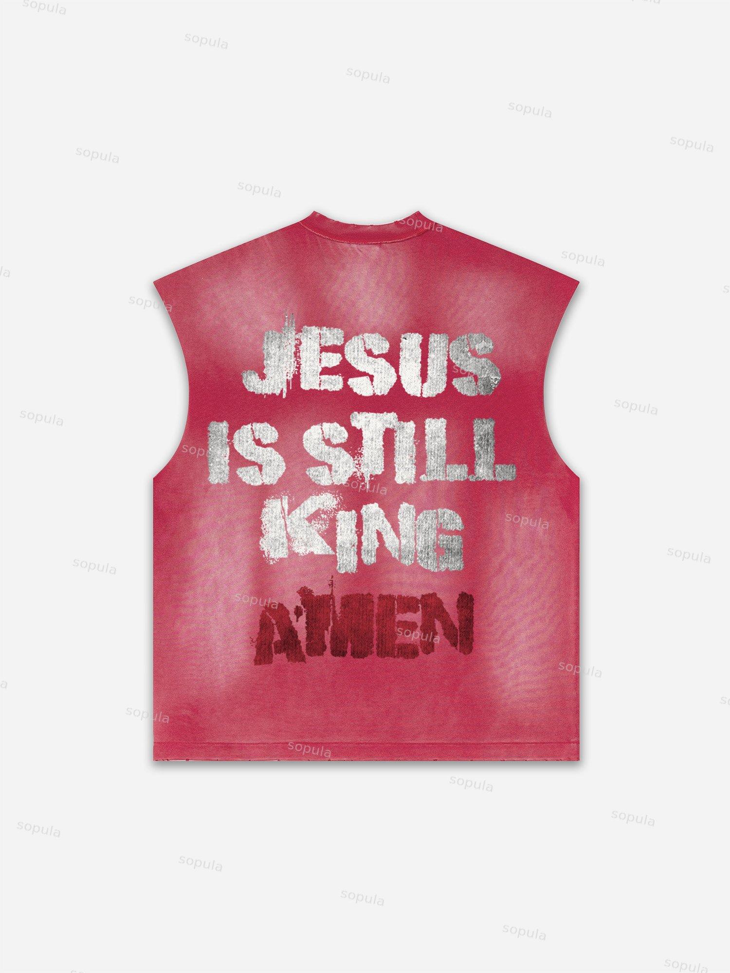 Western Eagle Graphic Men's Washed Tank Top Sleeveless Shirts Product Image