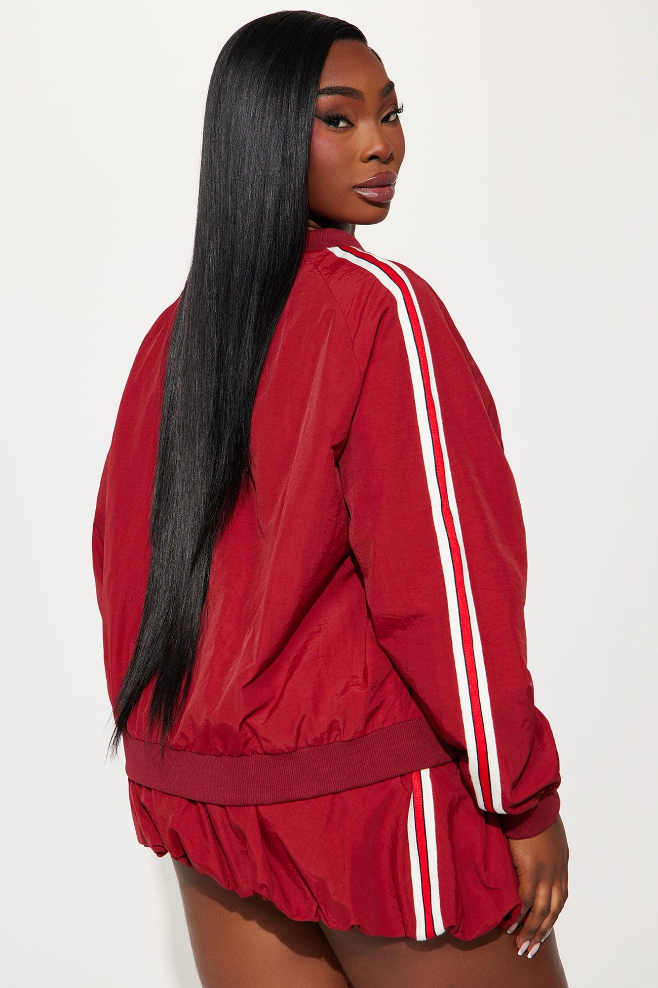 Sporty Bubble Hem Skirt Set - Red Product Image