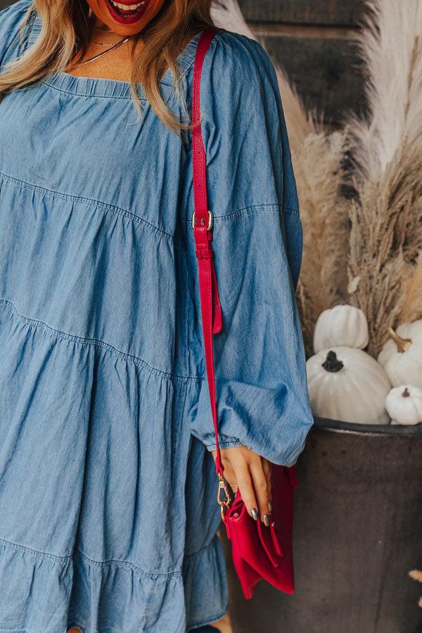 Stay The Course Faux Leather Crossbody In Berry Product Image