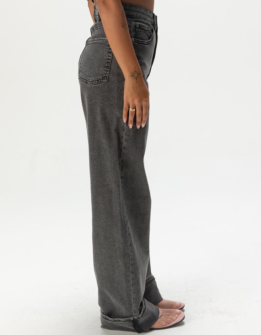 JJXX Tokyo High Waisted Wide Leg Womens Jeans - WASHED BLACK Product Image