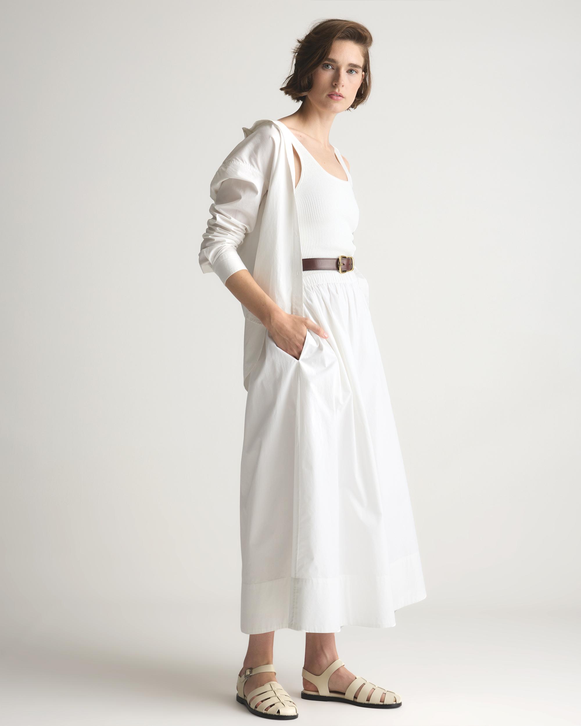 Quince | Women's Poplin A-line Maxi Skirt Organic Cotton Product Image