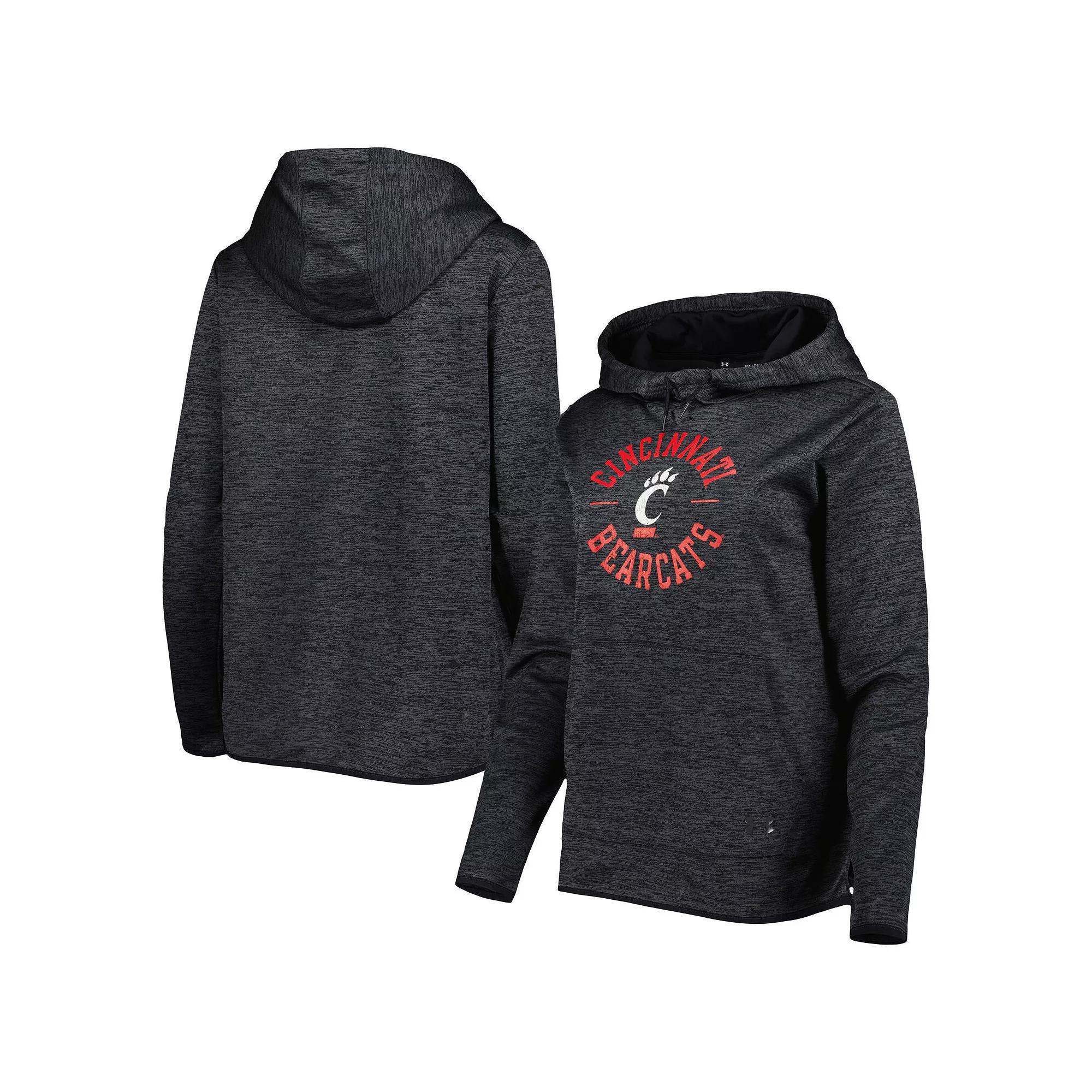 Women's Under Armour Heathered Black Cincinnati Bearcats Fleece Pullover Hoodie, Size: Small, Charco Product Image