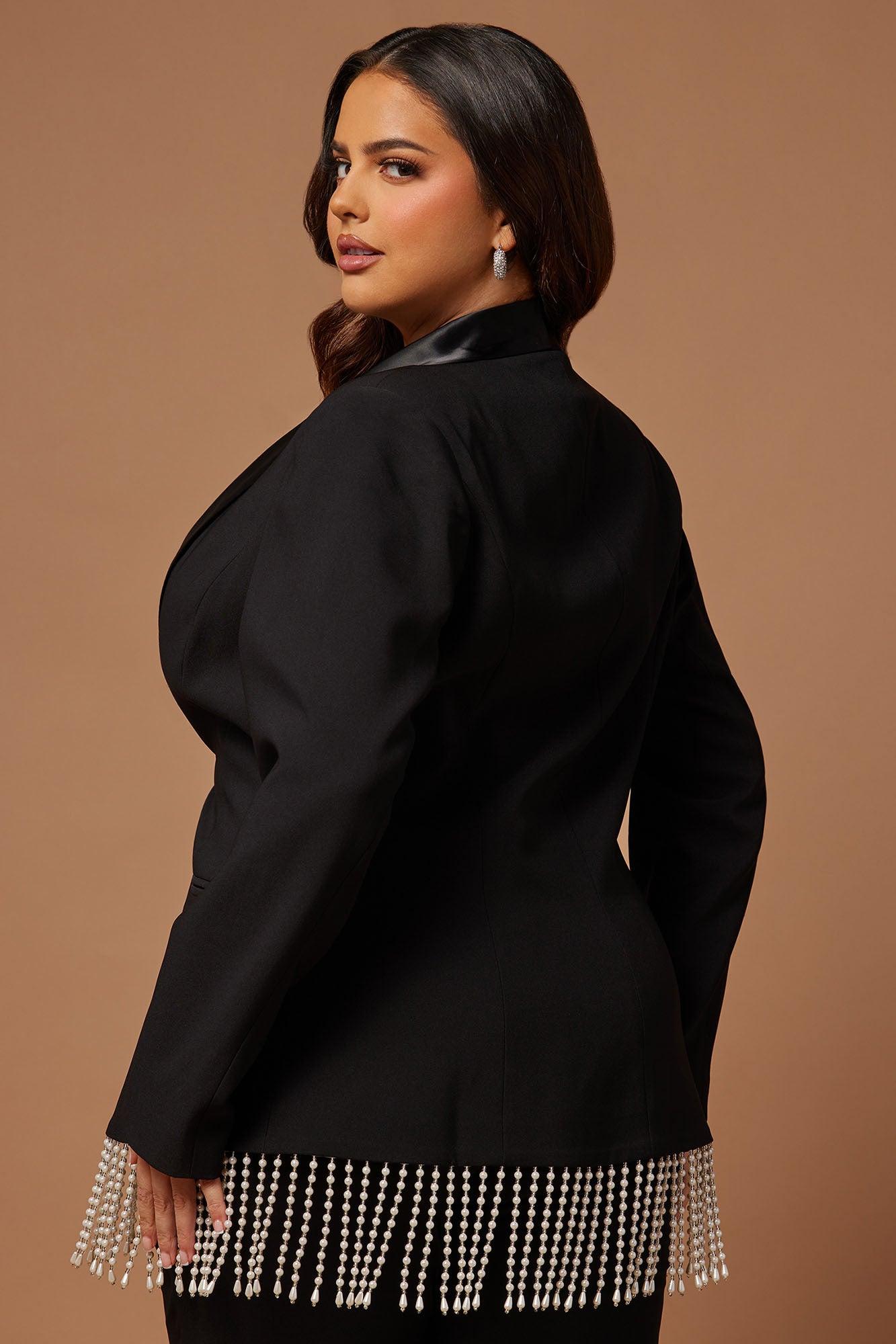 Sadie Pearl Blazer - Black Product Image