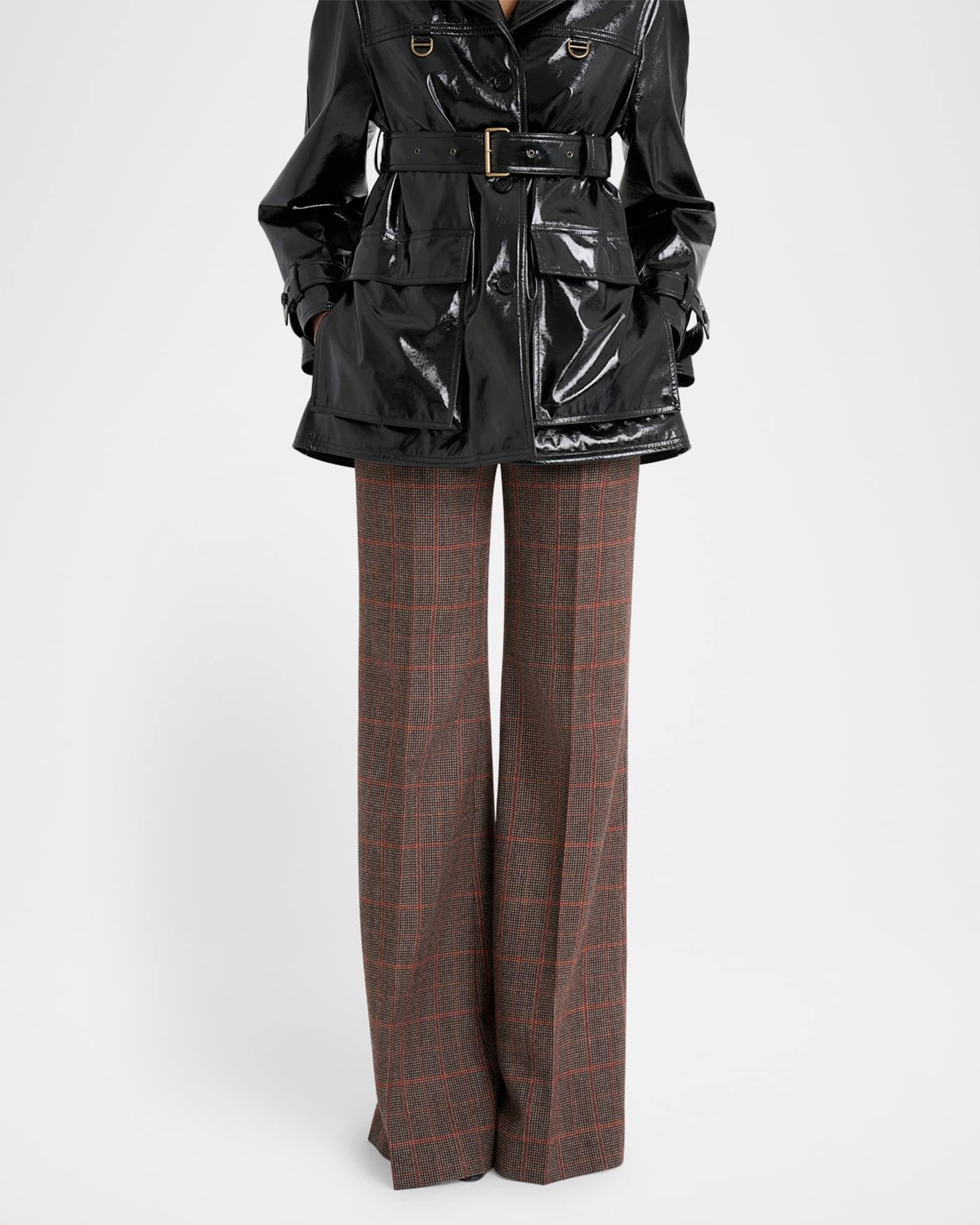 Plaid Wide-Leg Pants Product Image