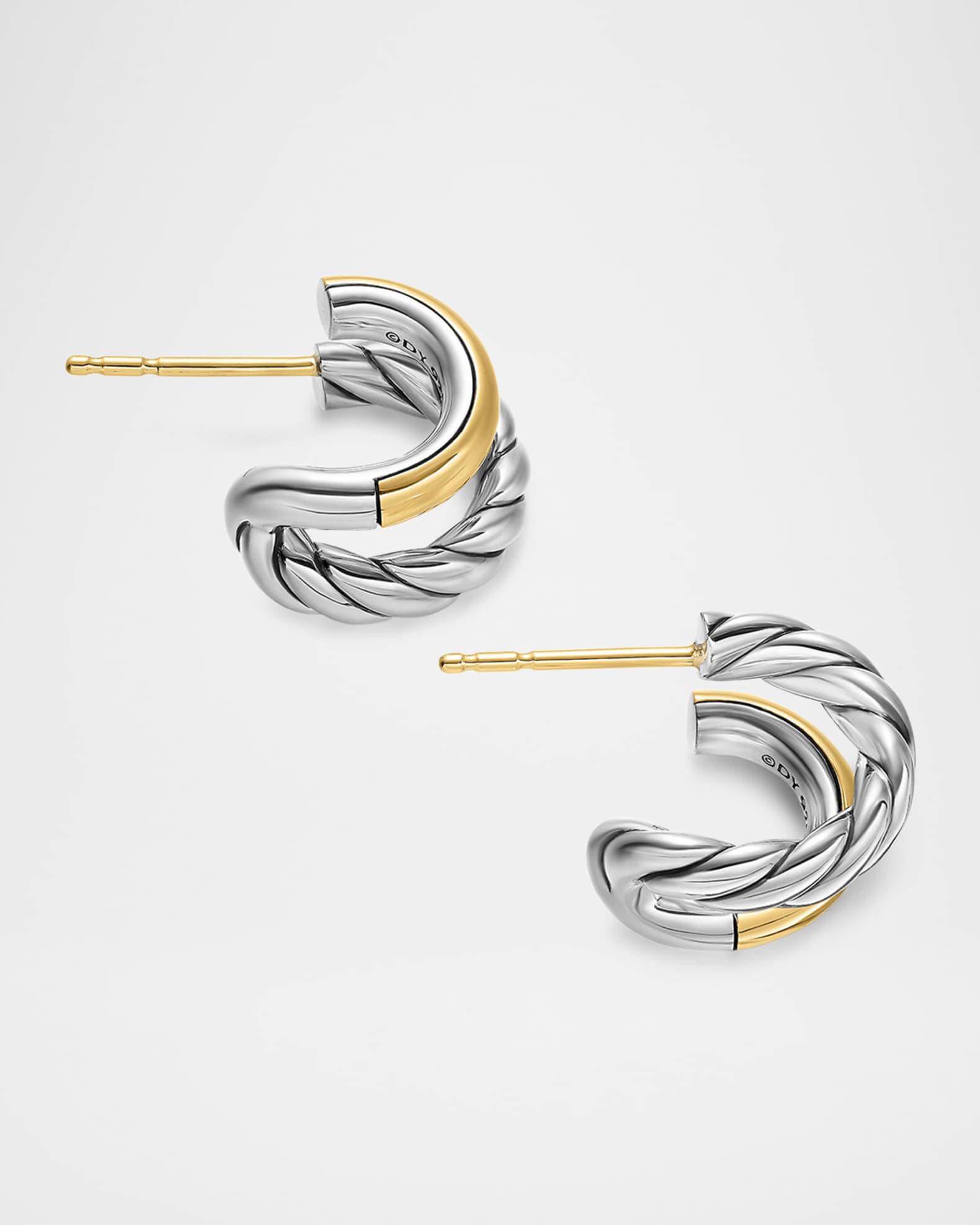 Cable Bracelet with Gemstone in Silver with 18K Gold, 4mm Product Image