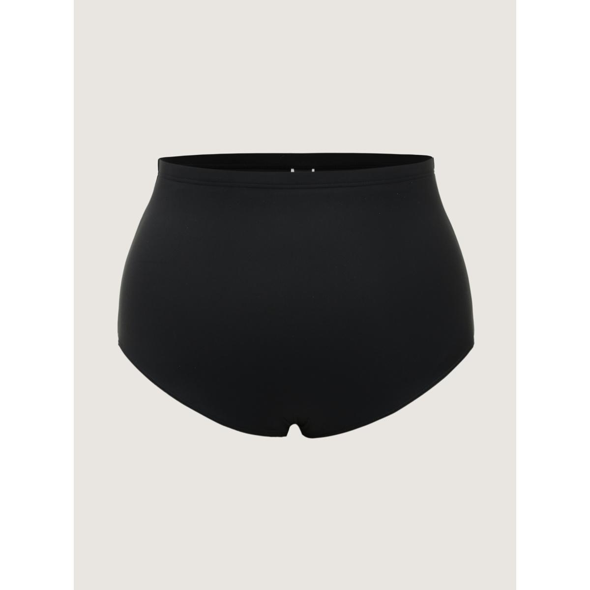 Plus Size Ruffled Sleeve Fit and Flare Swim Dress Women's Swimwear Black Resort Bodycon V-neck High stretch Curve Swim Dresses BloomChic 12/L Product Image